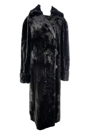 1900's Vintage Victorian Faux Sealskin Coat New York Cloak Suit House