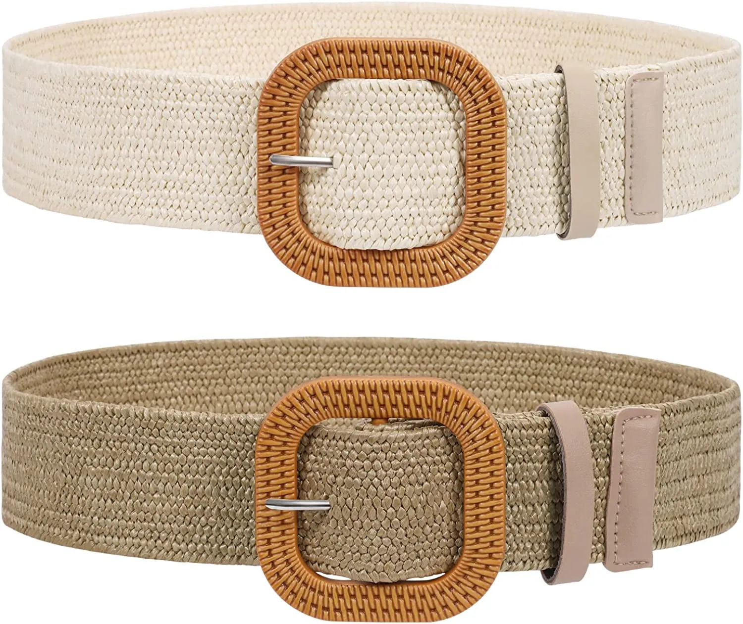 2 Pack Elastic Woven Waist Belts