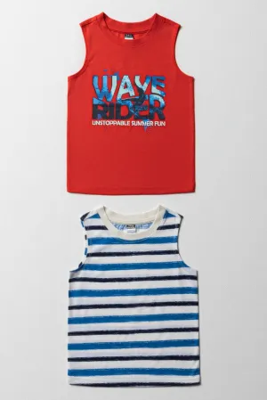 2 Pack Surf Sleeveless Vests Red