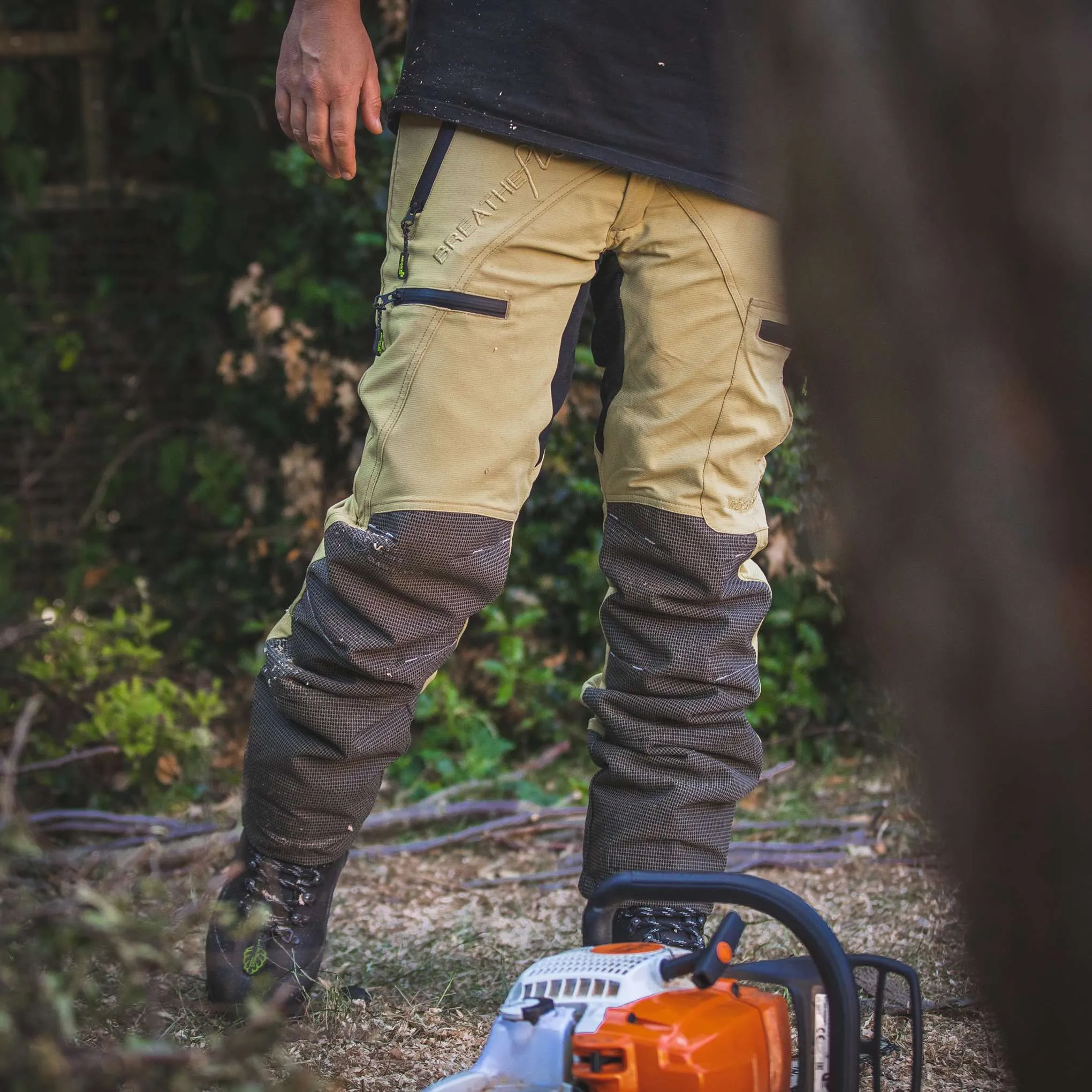 AT4070 Breatheflex Pro Chainsaw Pants Design C Class 1 - Beige