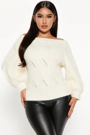 Aurora Off The Shoulder Sweater - Cream