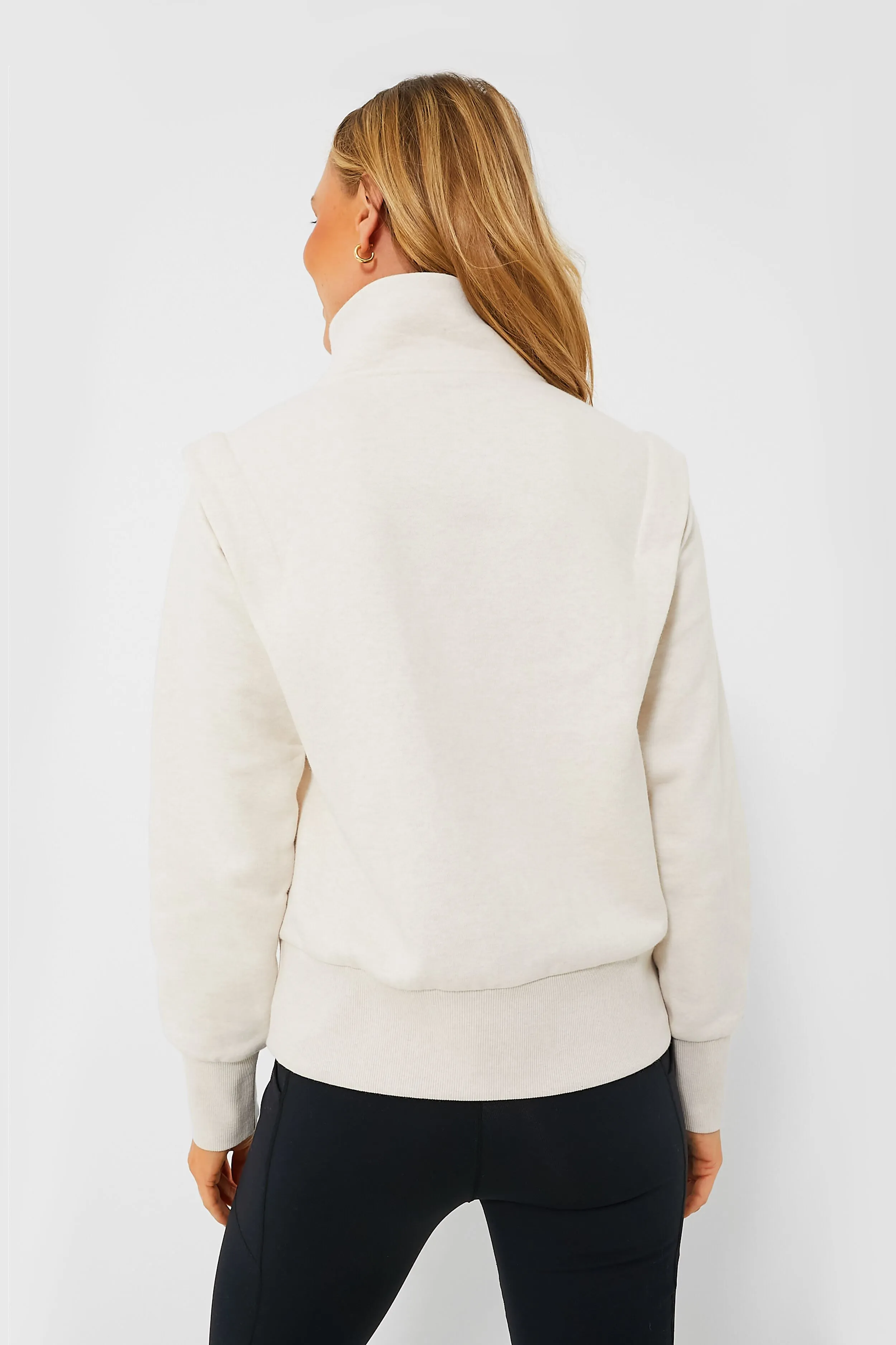 Birch Marl Darah Half Zip Sweat