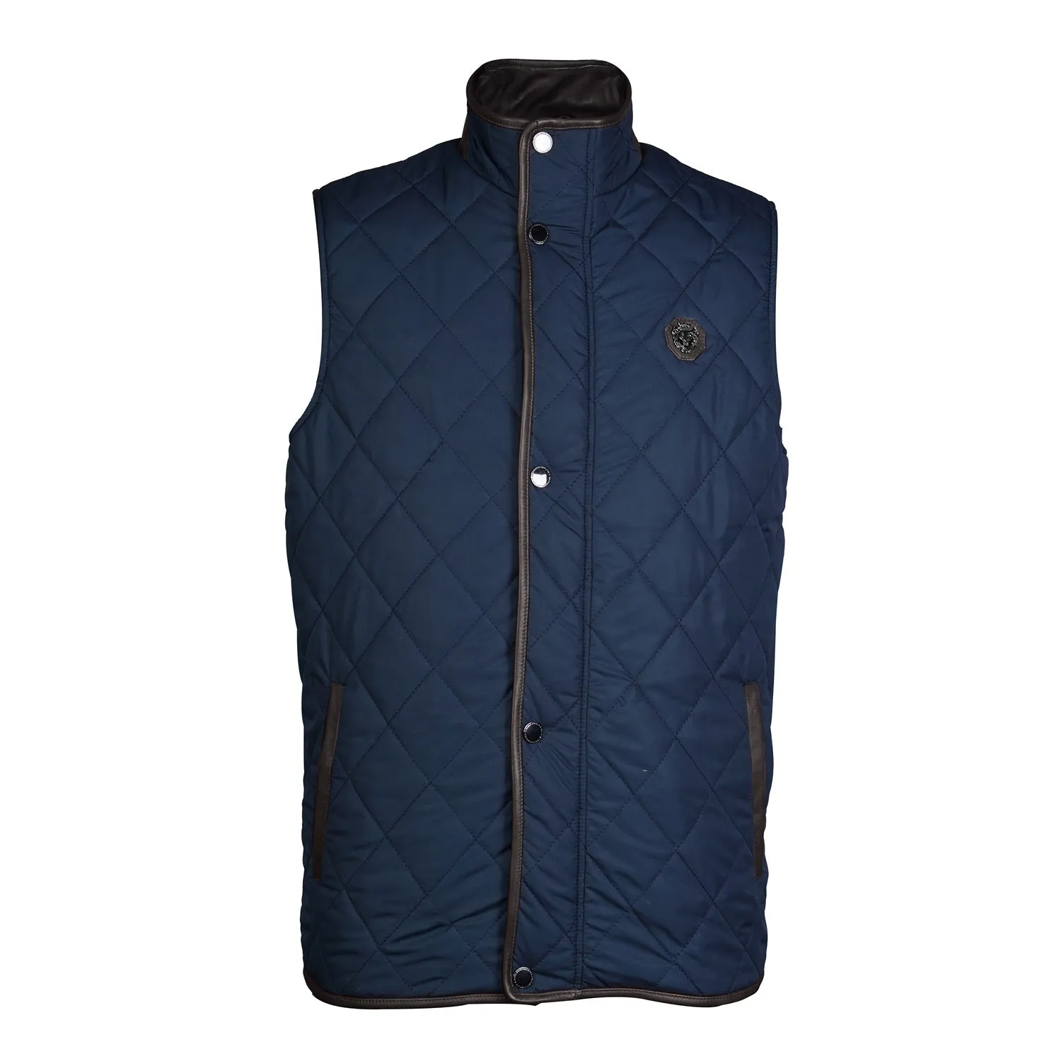 Blue Diamond Patterned Puffer Vest by Brune & Bareskin