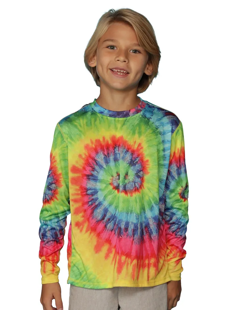 Boys loose fit sun shirt in Tie Dye