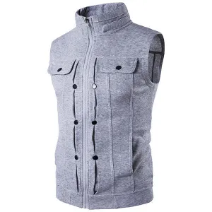 Casual Personality Slim Stylish Buttons Up Vests for Men