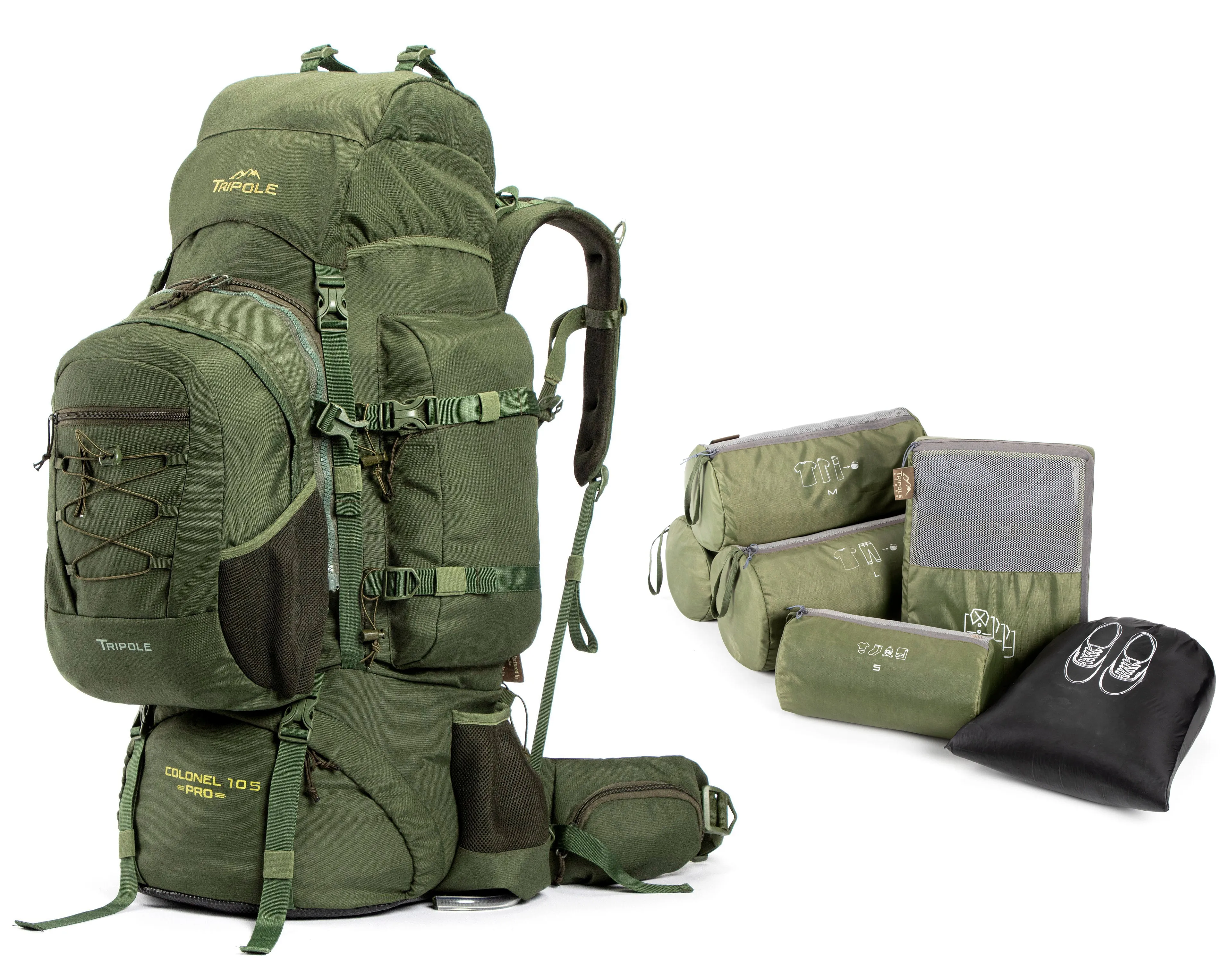 Colonel Pro 105 L Rucksack With Organizer Pack Army Green