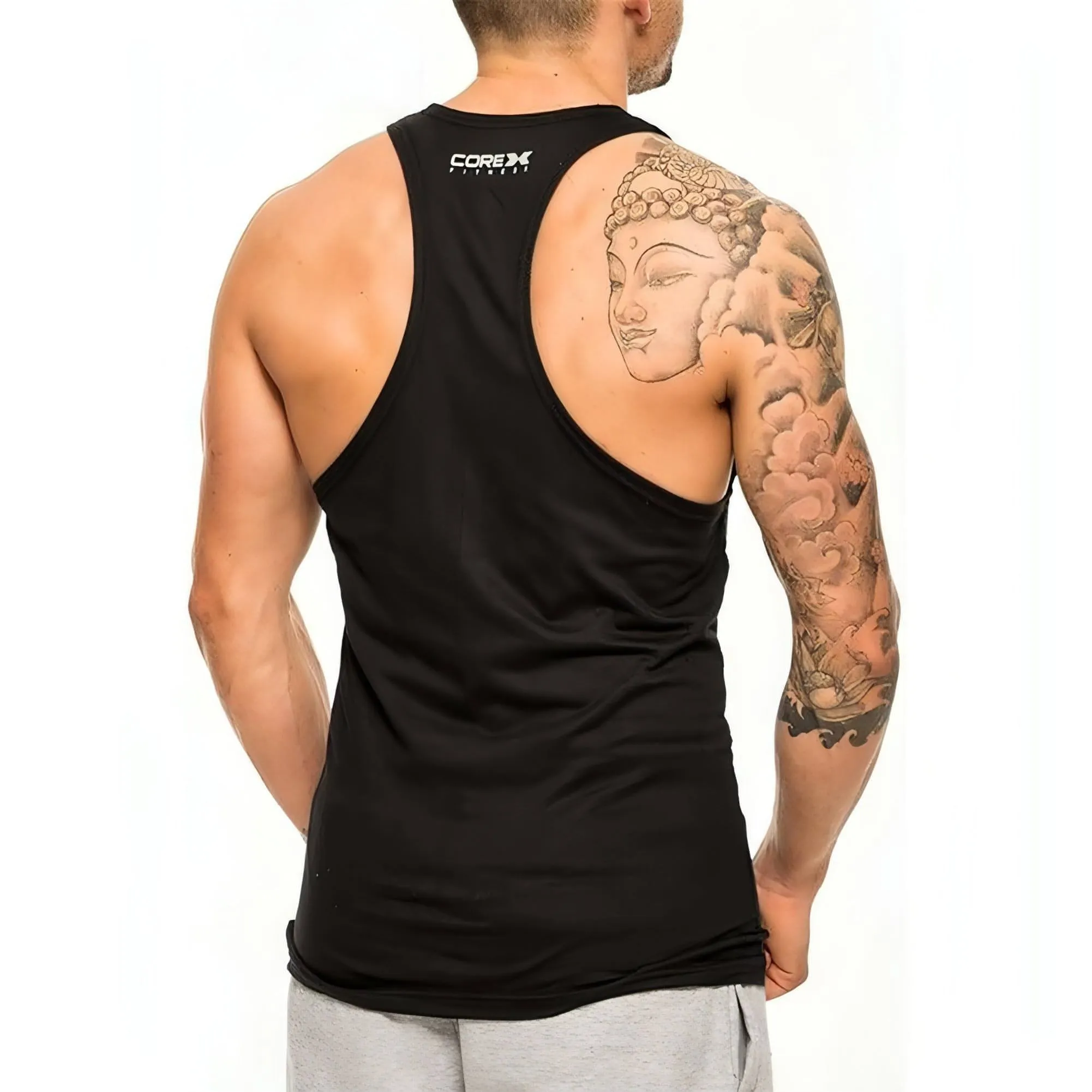 CoreX Fitness Just Lift Stringer Mens Training Vest - Black