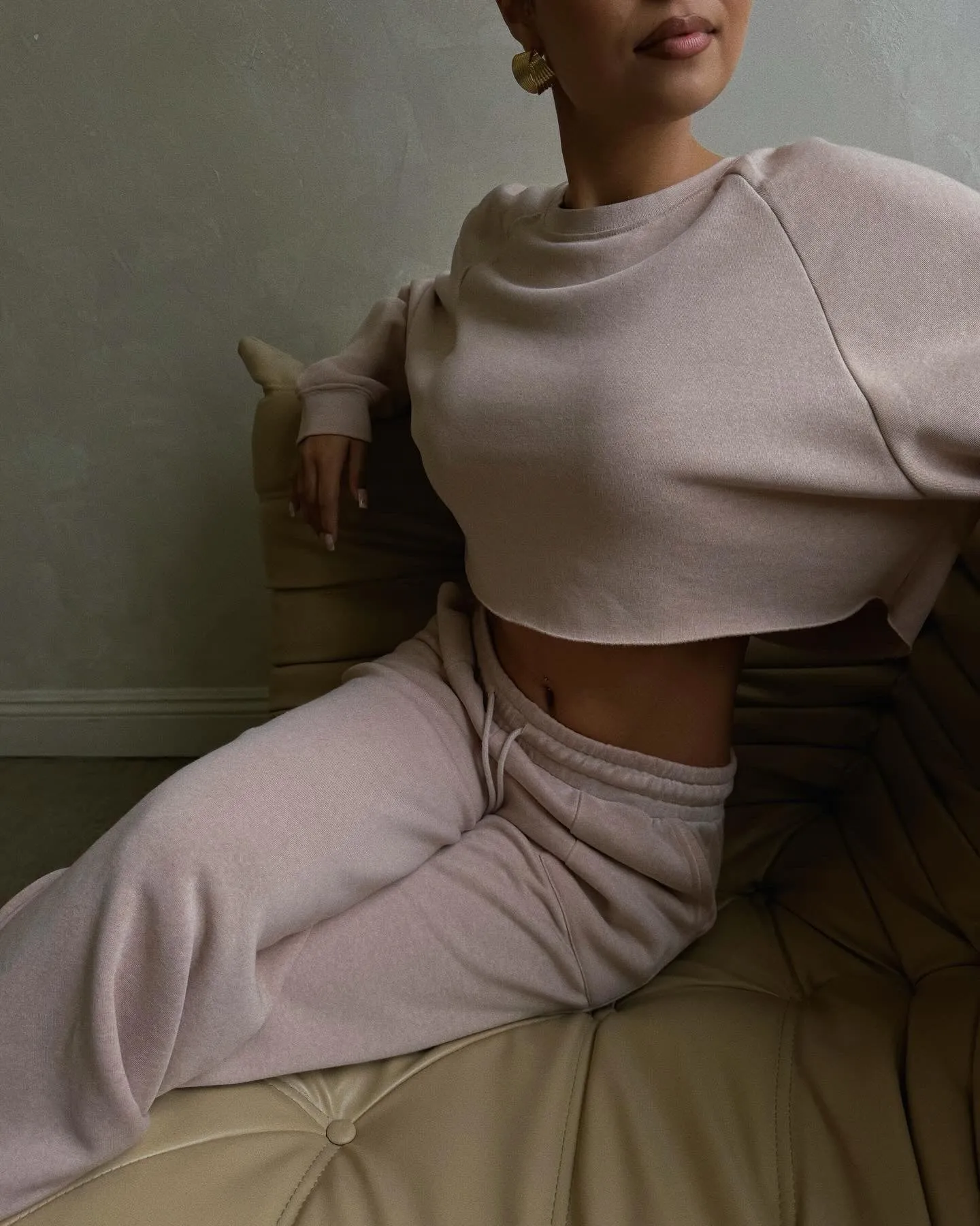 Cozy Moments Crop Sweater - Nude