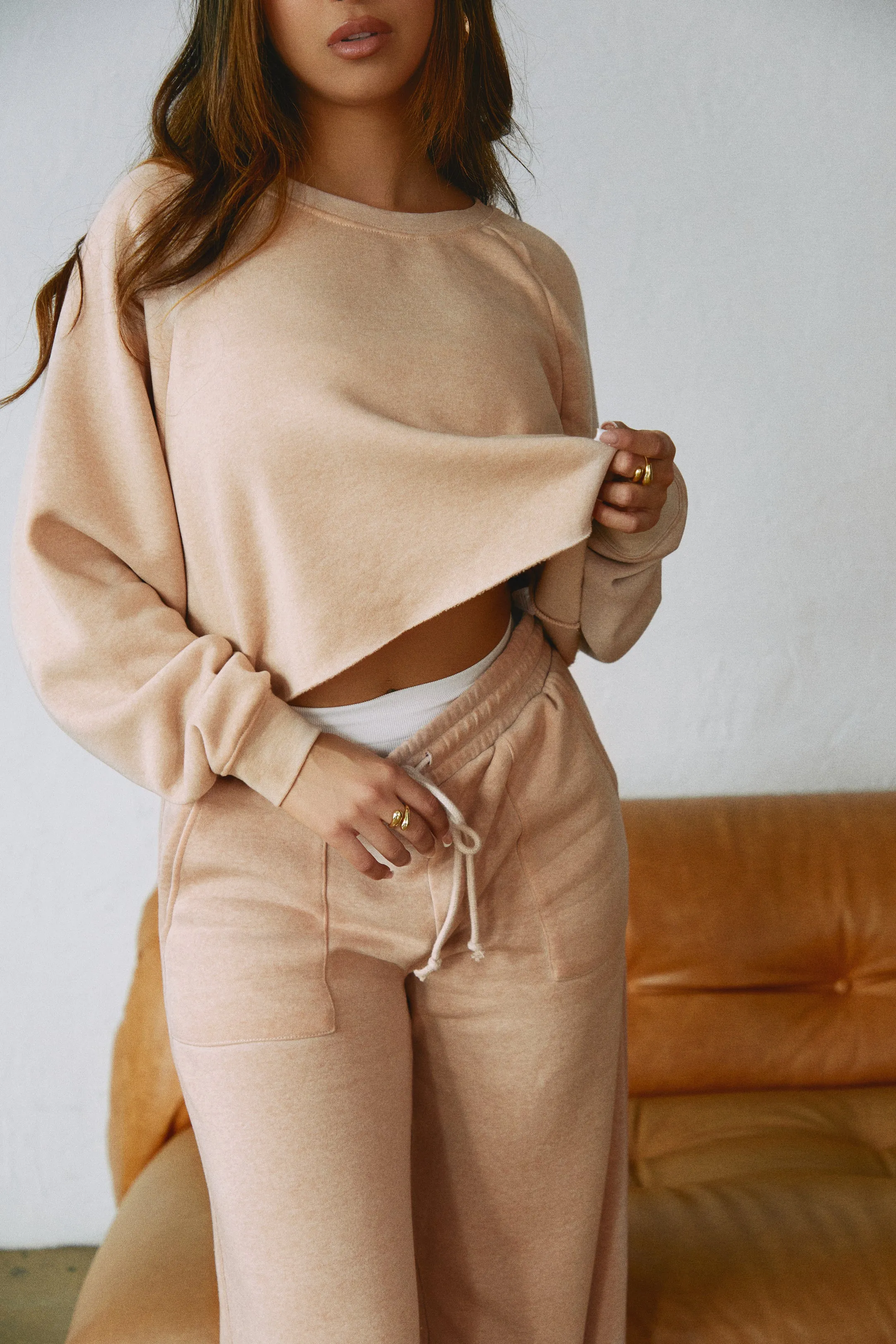 Cozy Moments Crop Sweater - Nude