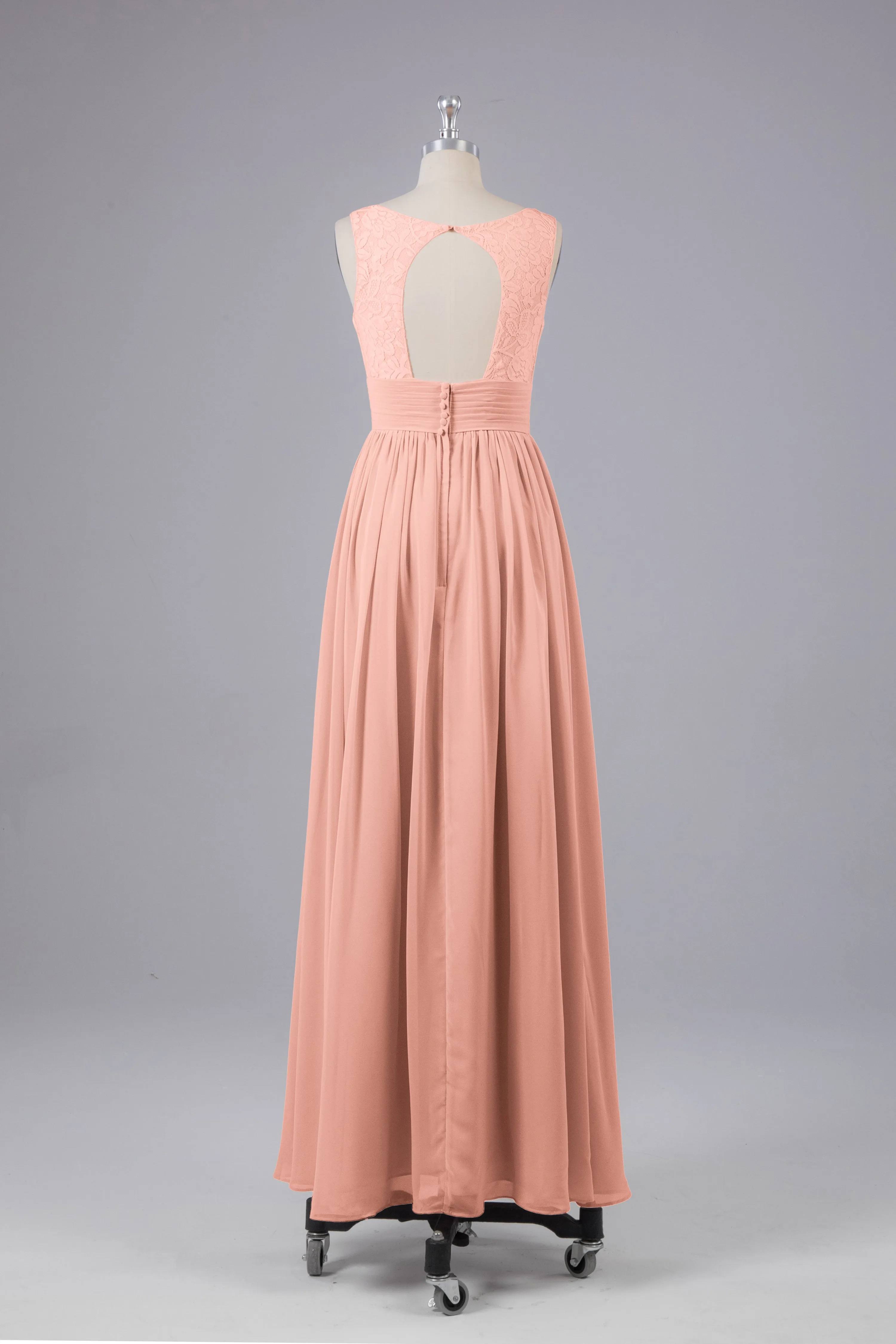 Elegant A-line V Neck Straps Chiffon Bridesmaid Dresses