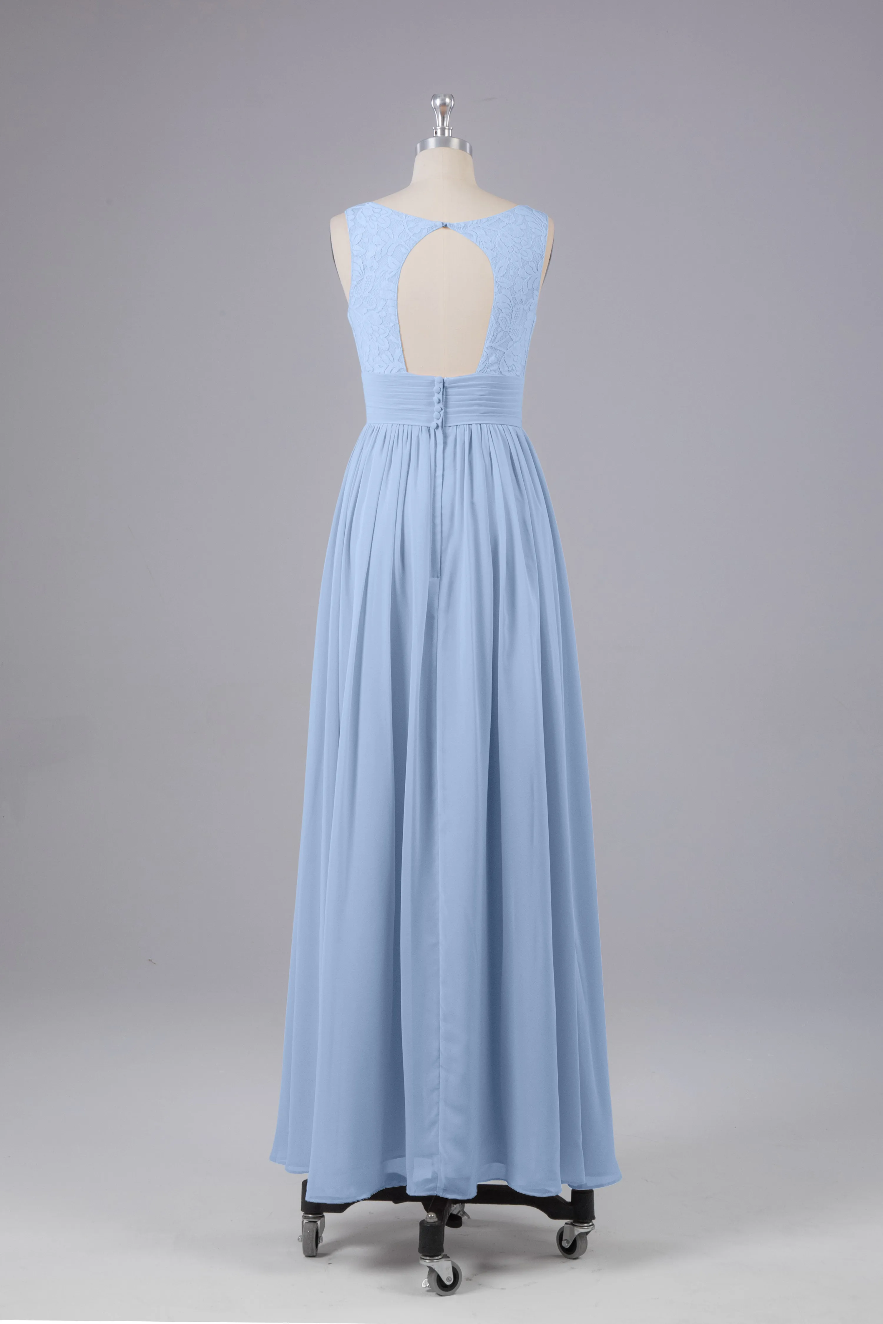 Elegant A-line V Neck Straps Chiffon Bridesmaid Dresses