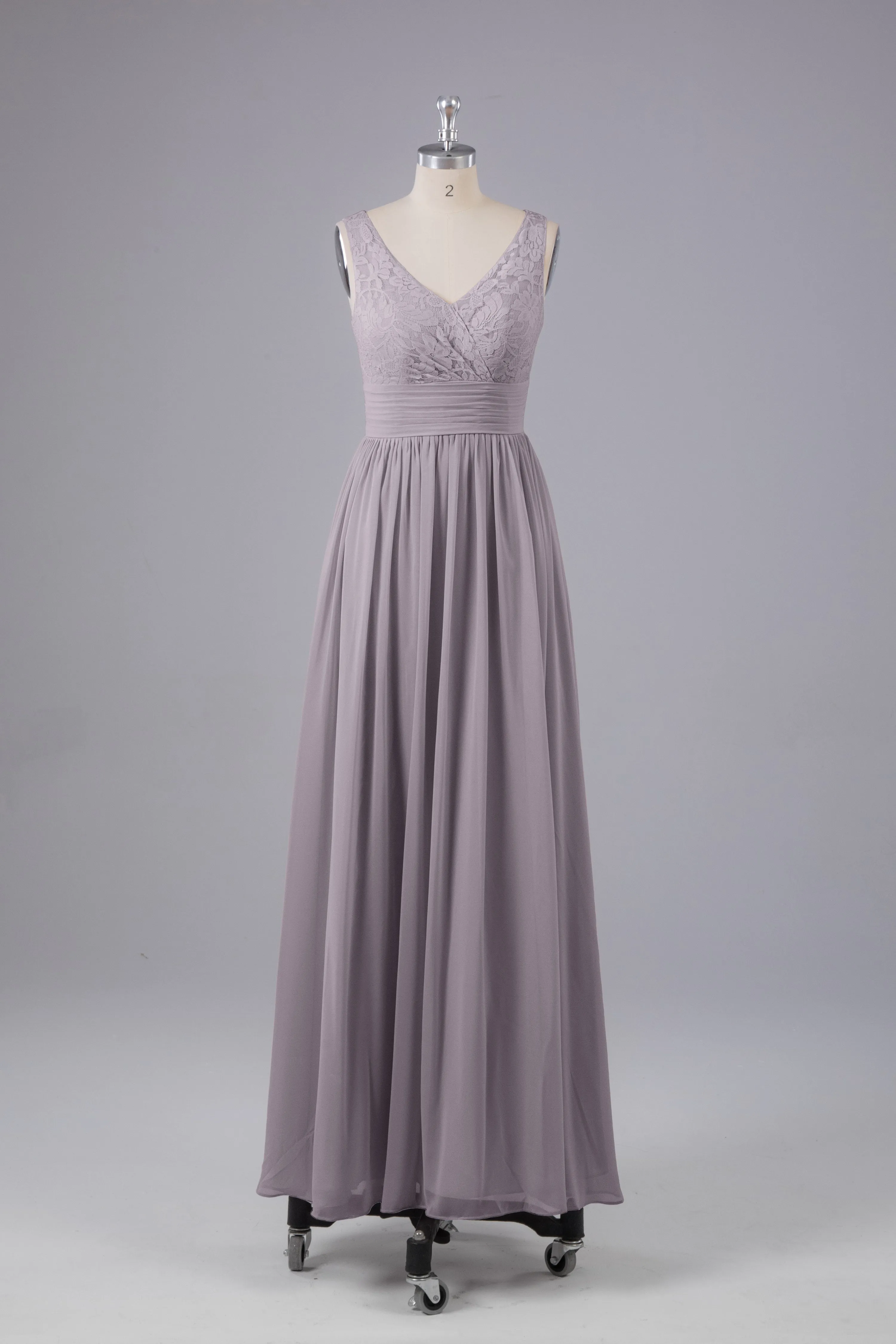 Elegant A-line V Neck Straps Chiffon Bridesmaid Dresses