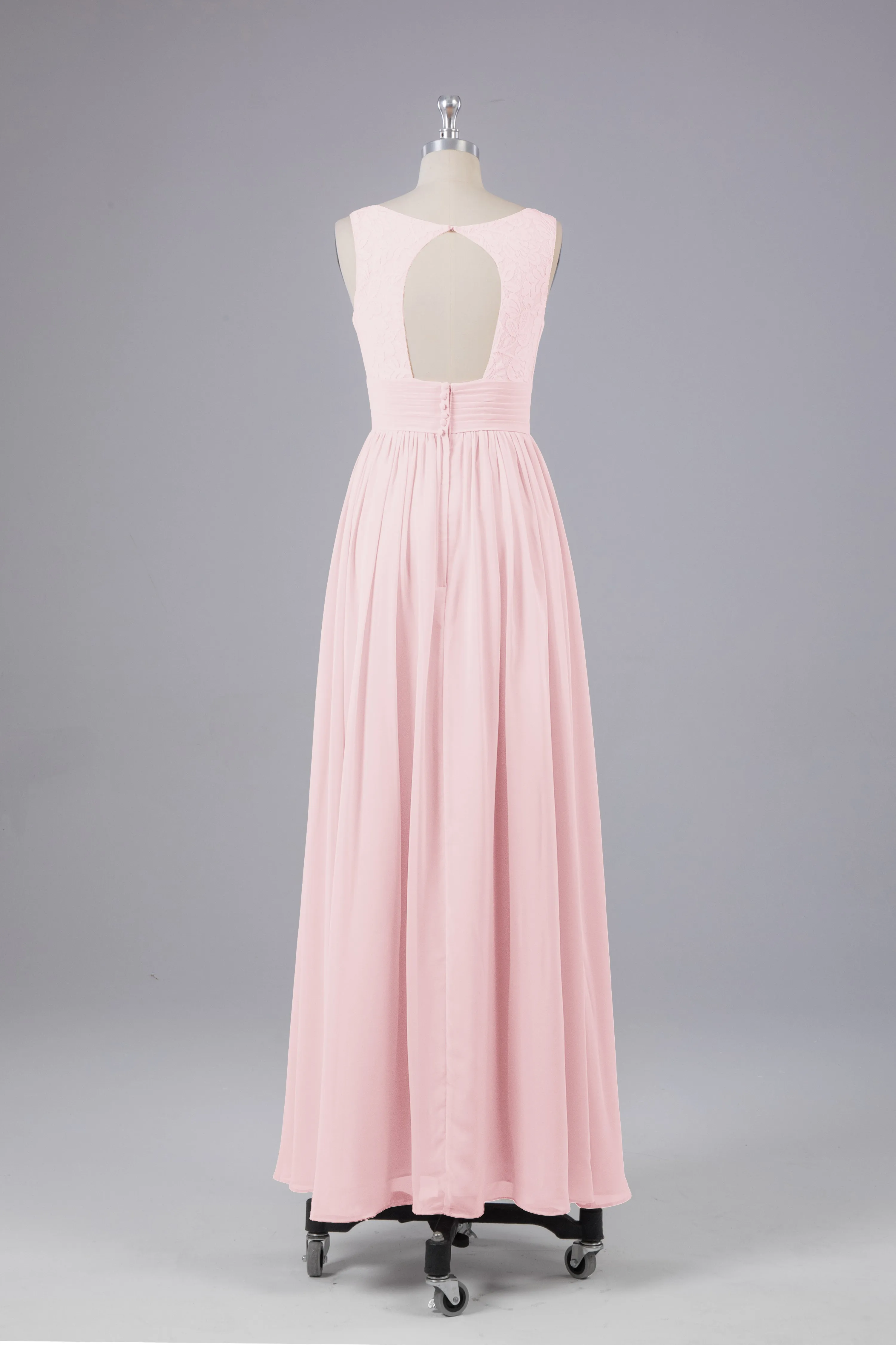 Elegant A-line V Neck Straps Chiffon Bridesmaid Dresses