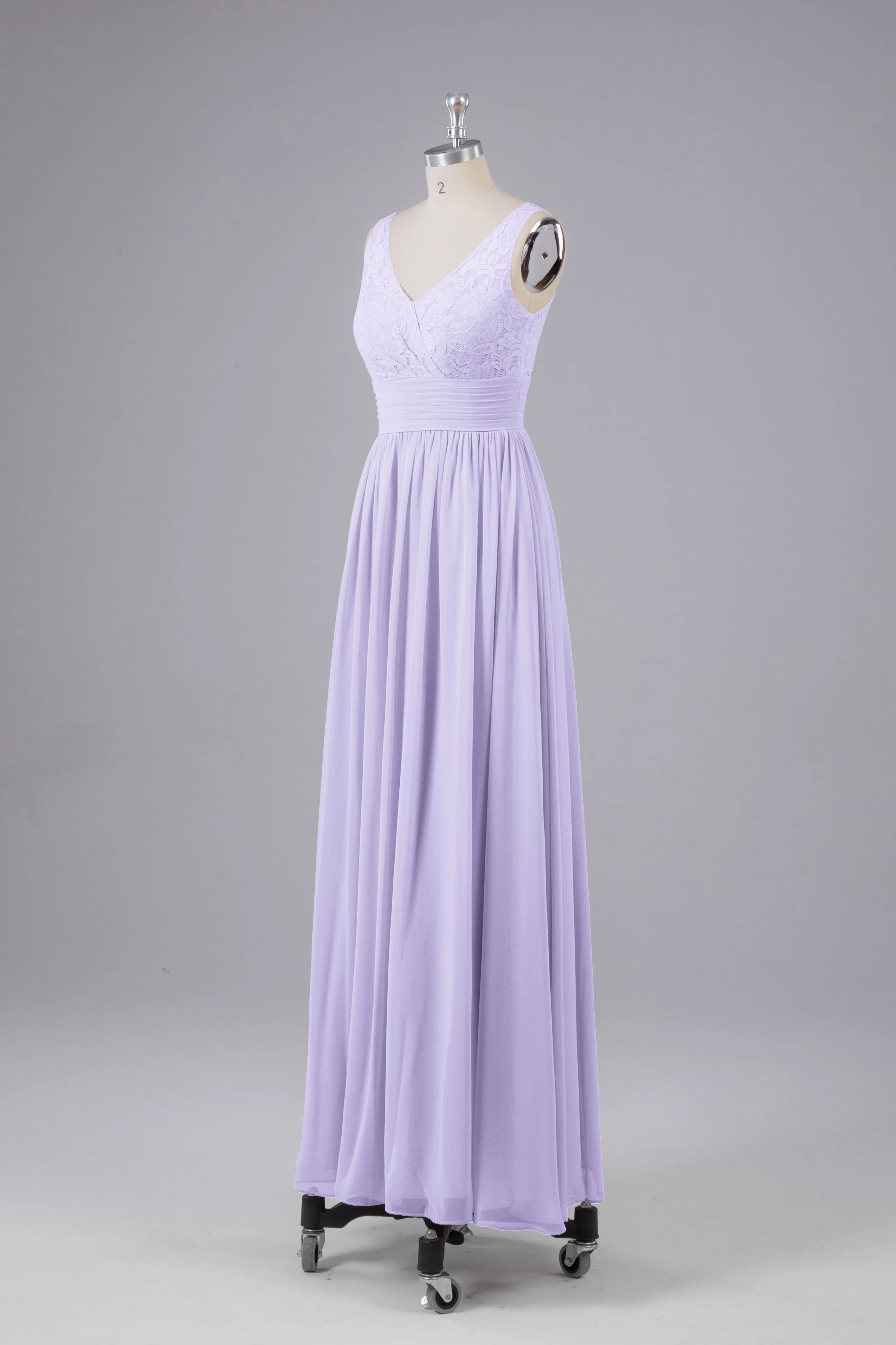 Elegant A-line V Neck Straps Chiffon Bridesmaid Dresses