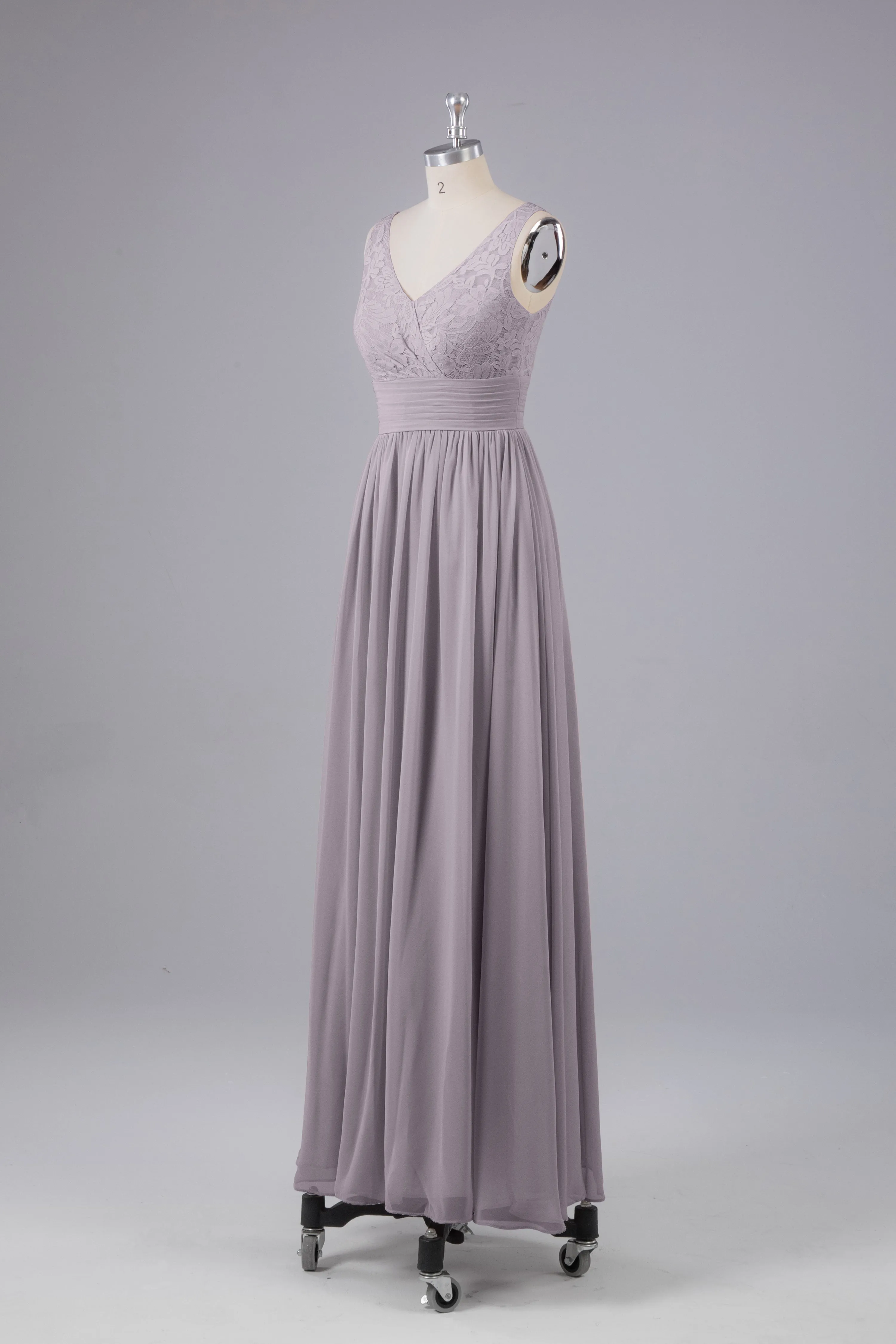 Elegant A-line V Neck Straps Chiffon Bridesmaid Dresses