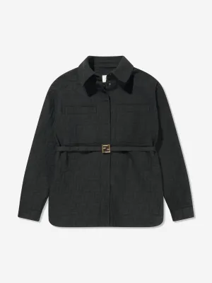 Fendi Girls Tonal FF Belted Jacket