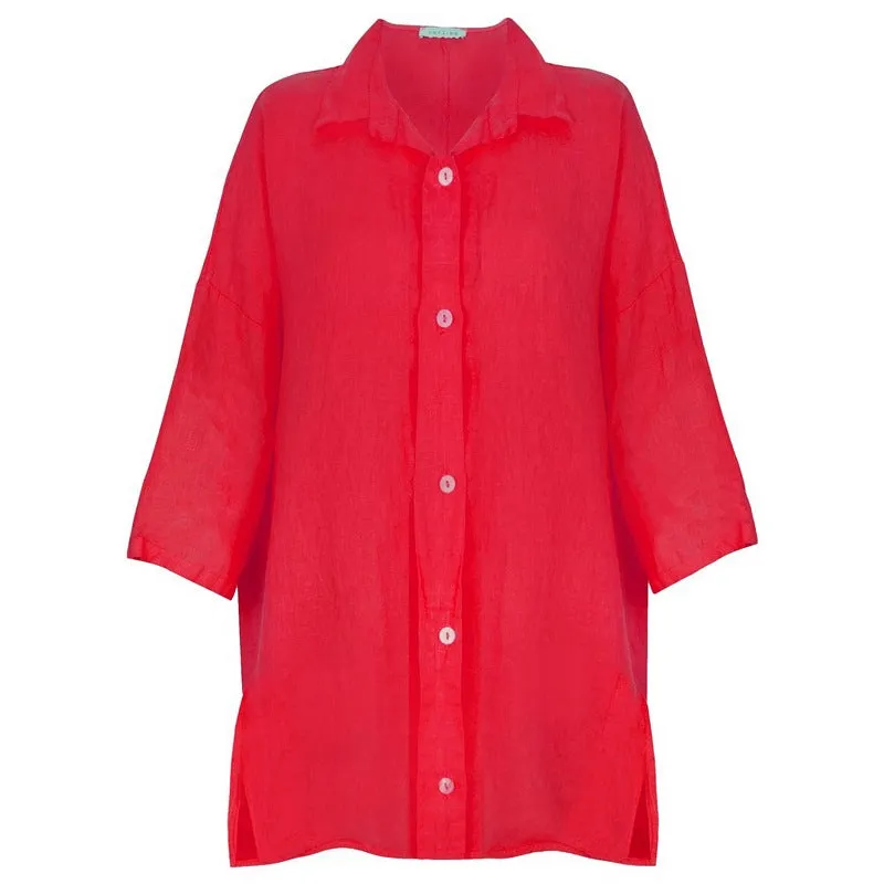 Finty X Oversized Linen Shirt Fragola