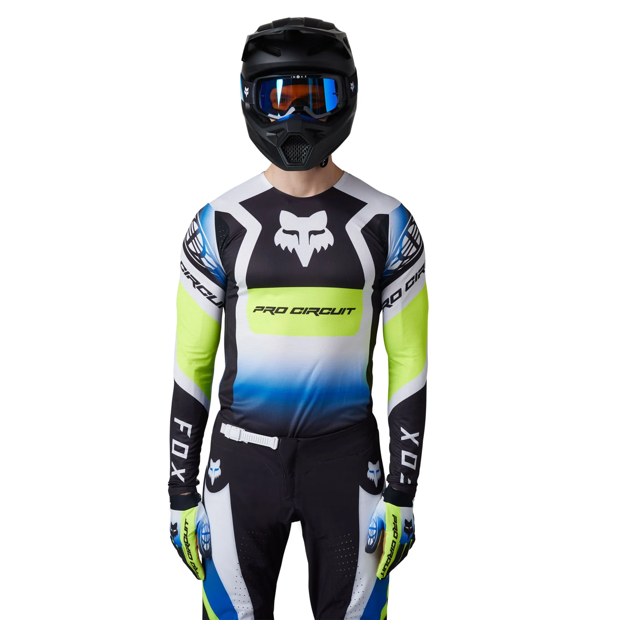 Fox Racing  Flexair Pro Circuit Foyl Jersey Ultra-Lightweight Fabric Black White