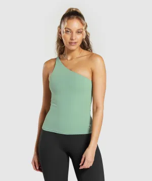 Gymshark Asymmetric Shelf Tank - Dollar Green