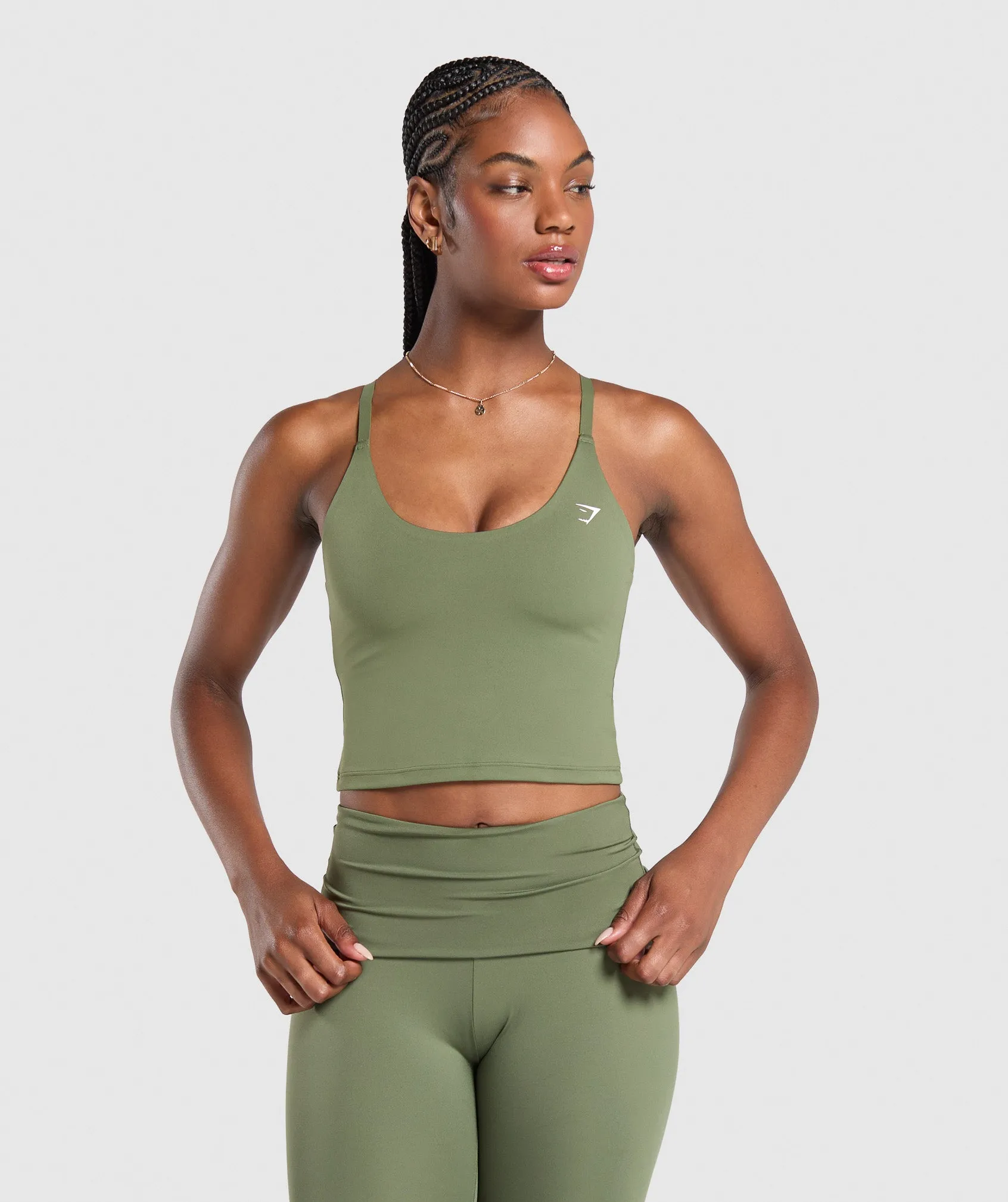 Gymshark Everyday Cami Tank With Shelf - Core Olive