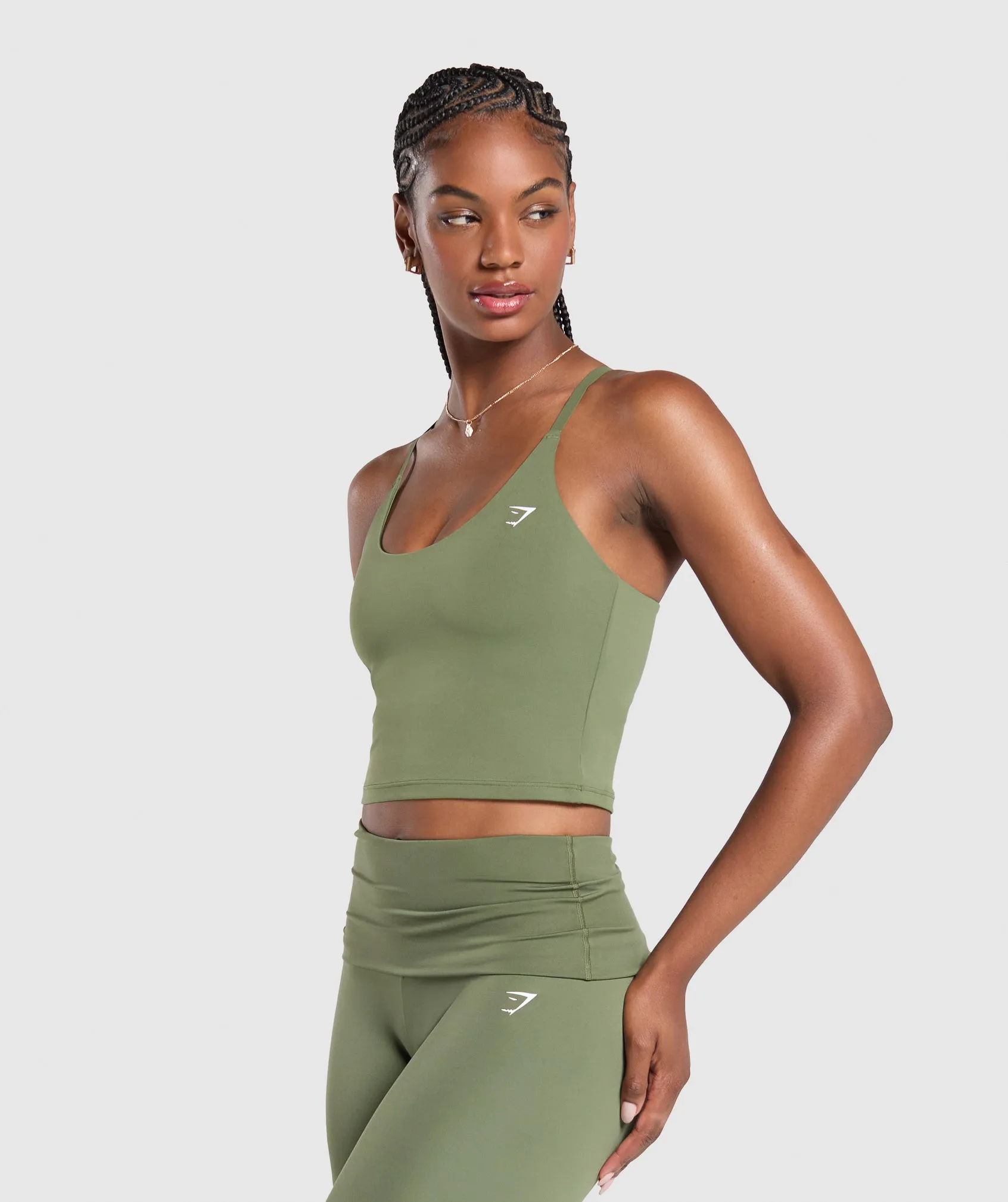 Gymshark Everyday Cami Tank With Shelf - Core Olive