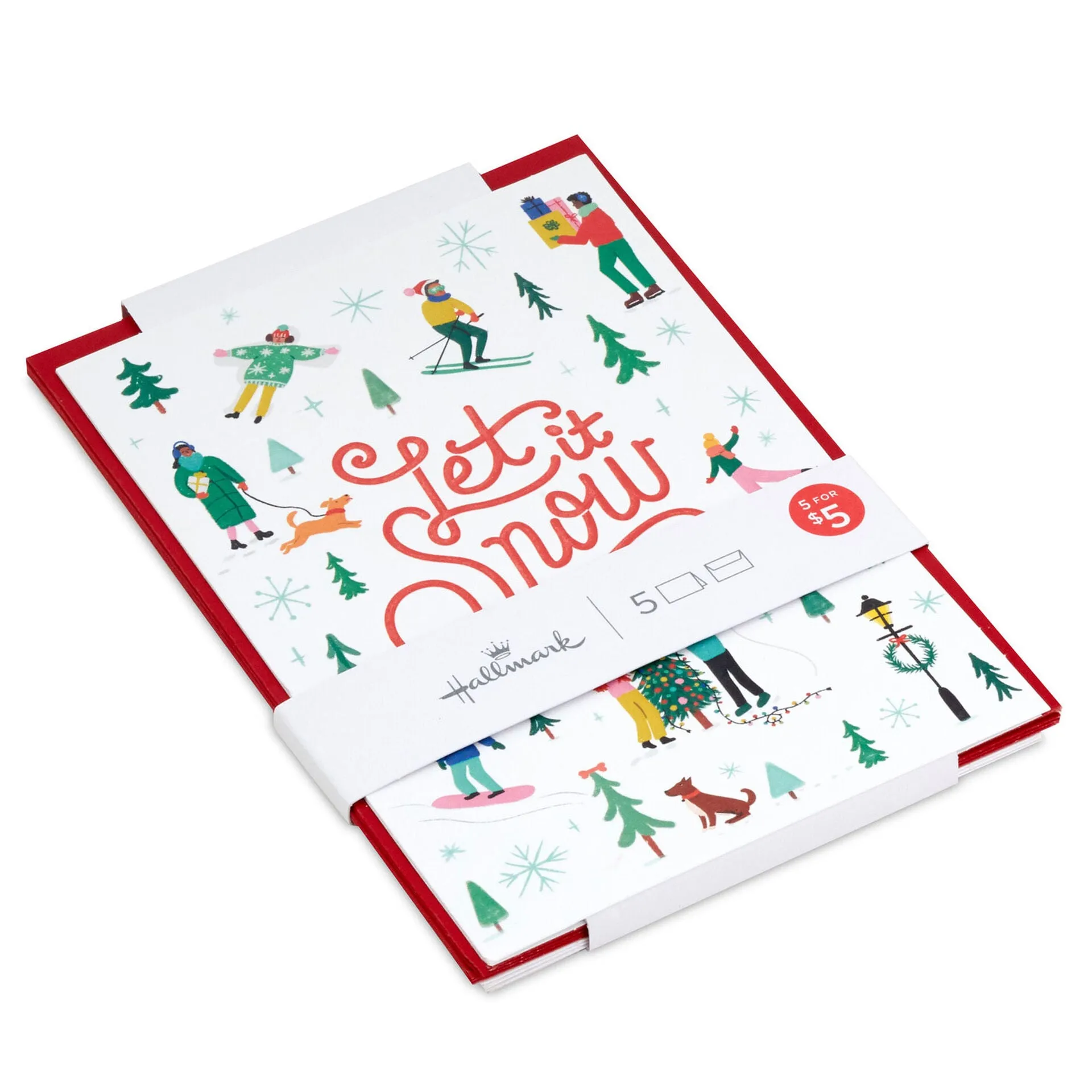 Hallmark Let It Snow Packaged Christmas Cards, Set of 5