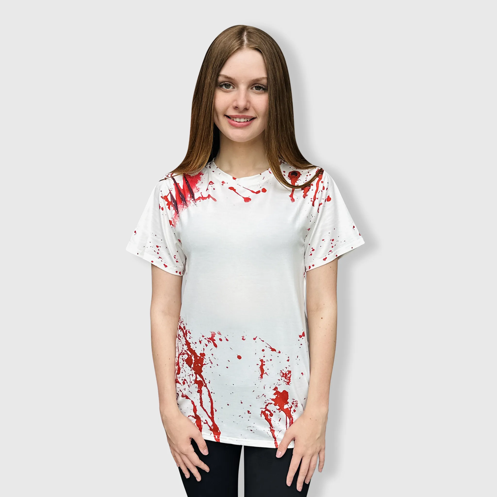 Halloween White Splatter Blank Faux Bleached Top - HAW204