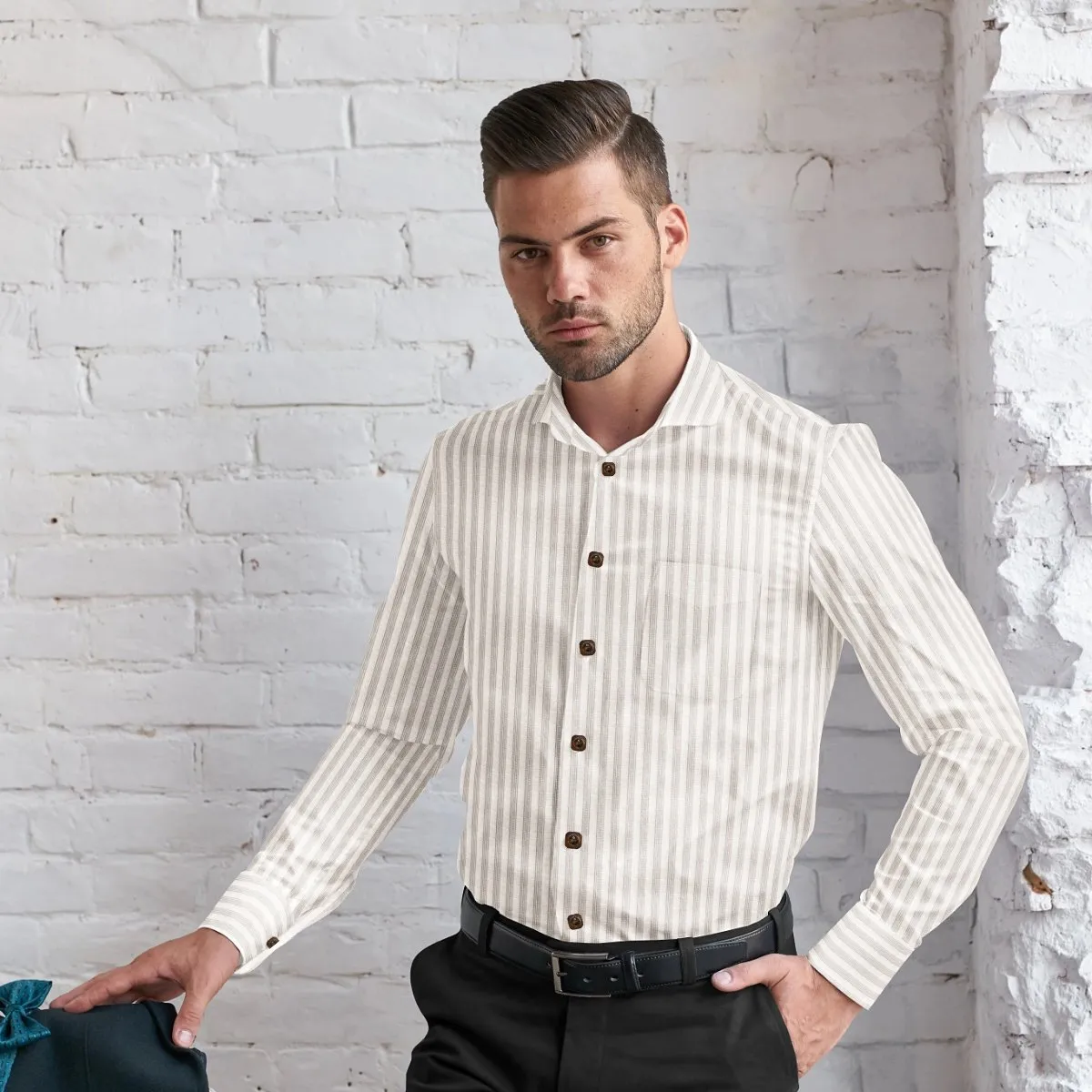 Hemploom - Minimalist Pure Hemp Shirt in Stripes - 888