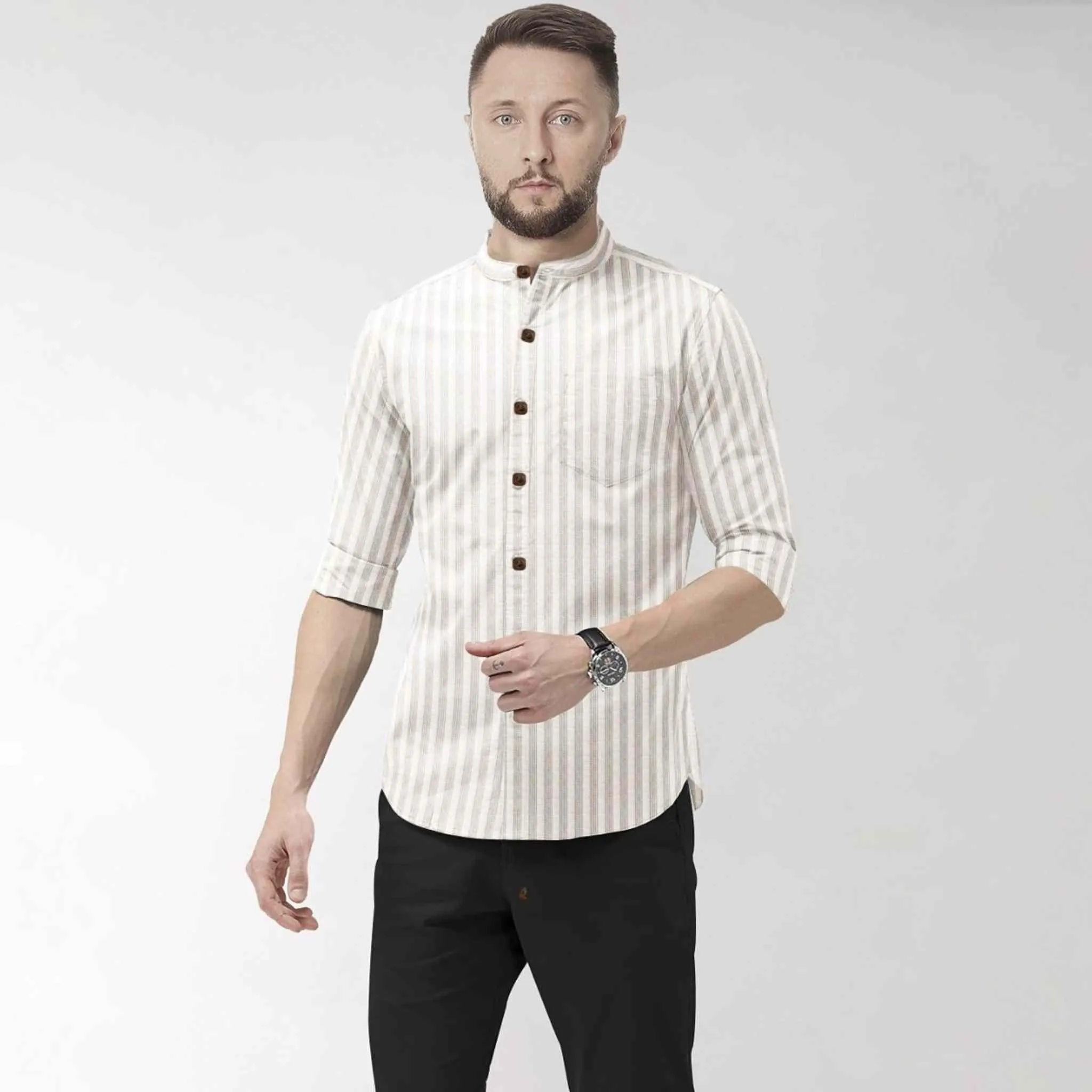 Hemploom - Minimalist Pure Hemp Shirt in Stripes - 888