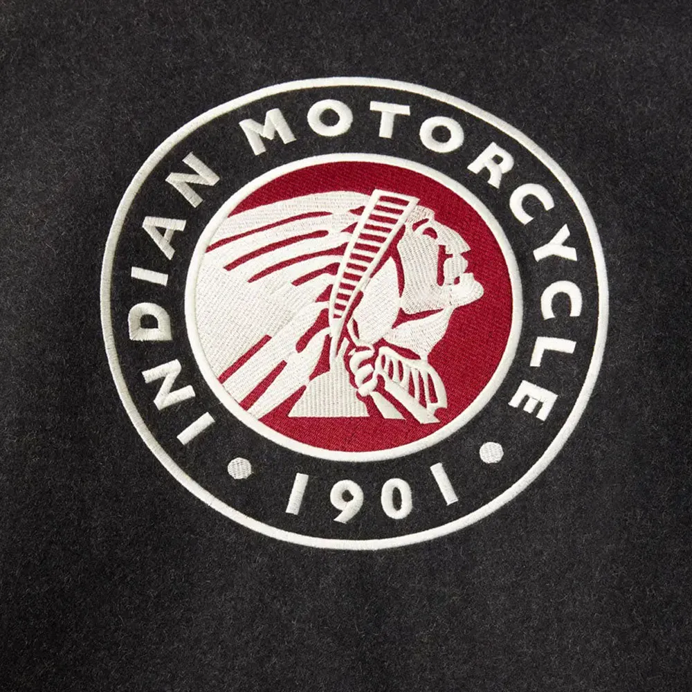 Indian Motorcycle Mens Varsity 2 Jacket Gray/Silver