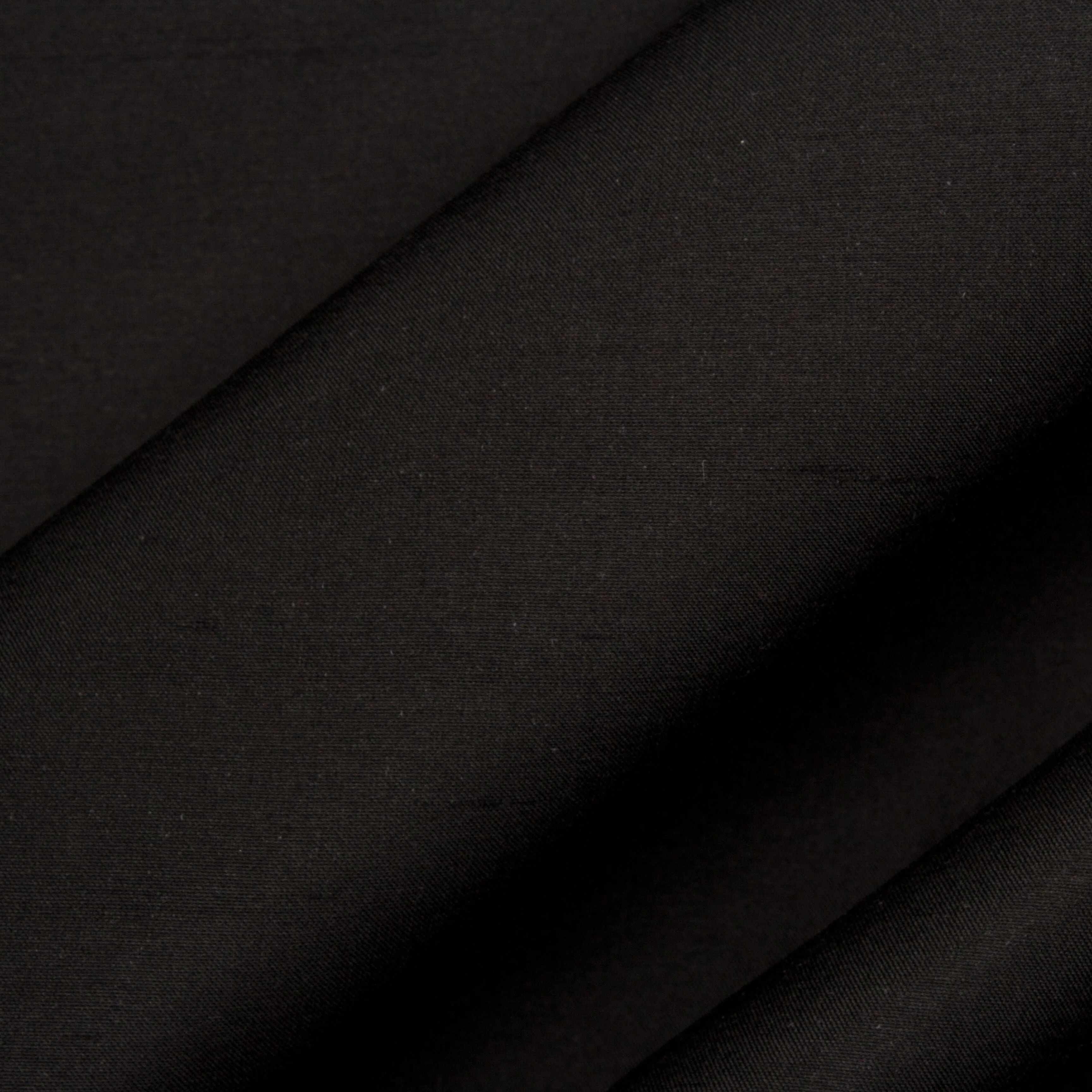 Jet Black Powerloom Silk Dupion