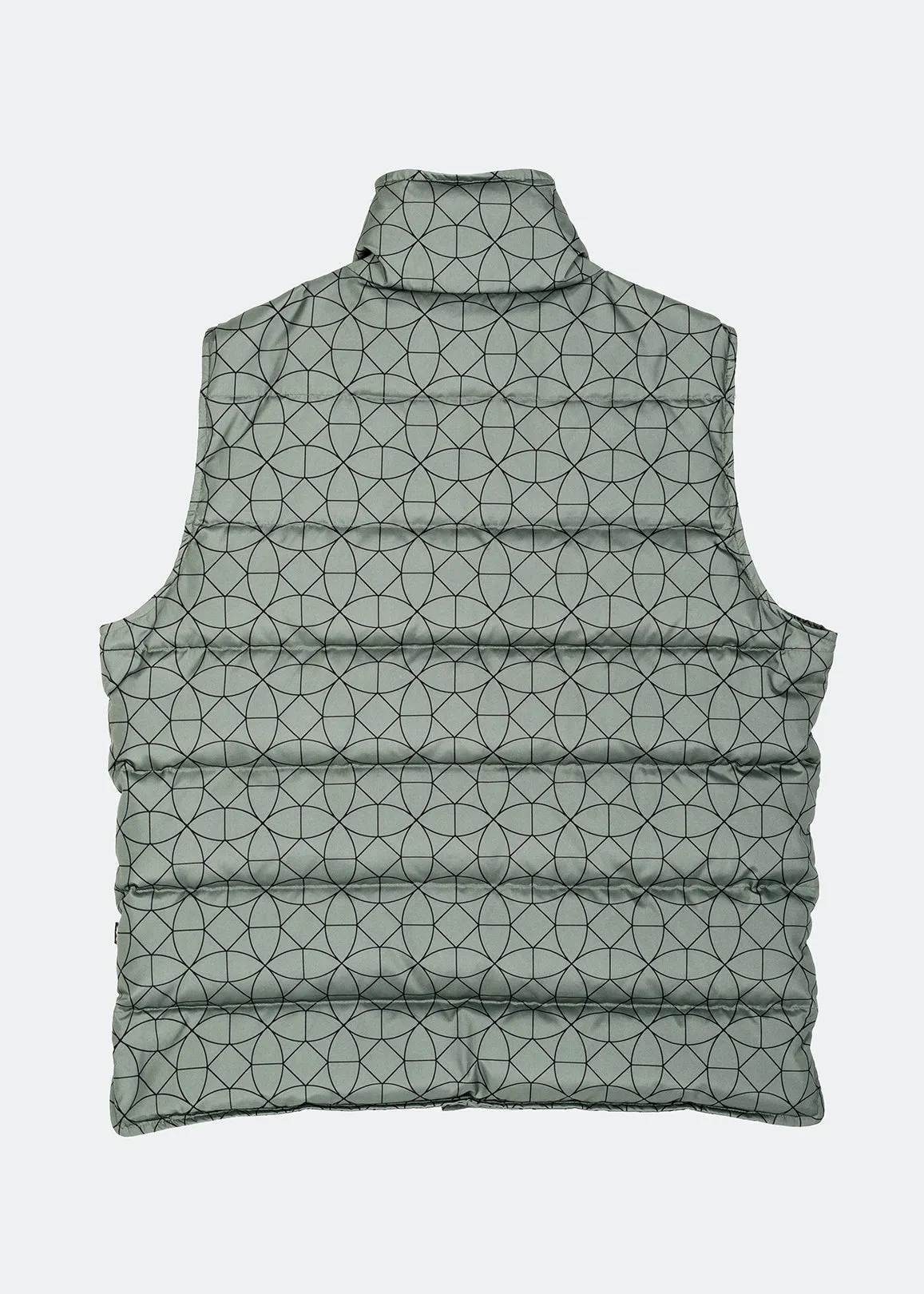 Konus Men's Printed Puffer Vest in Olive