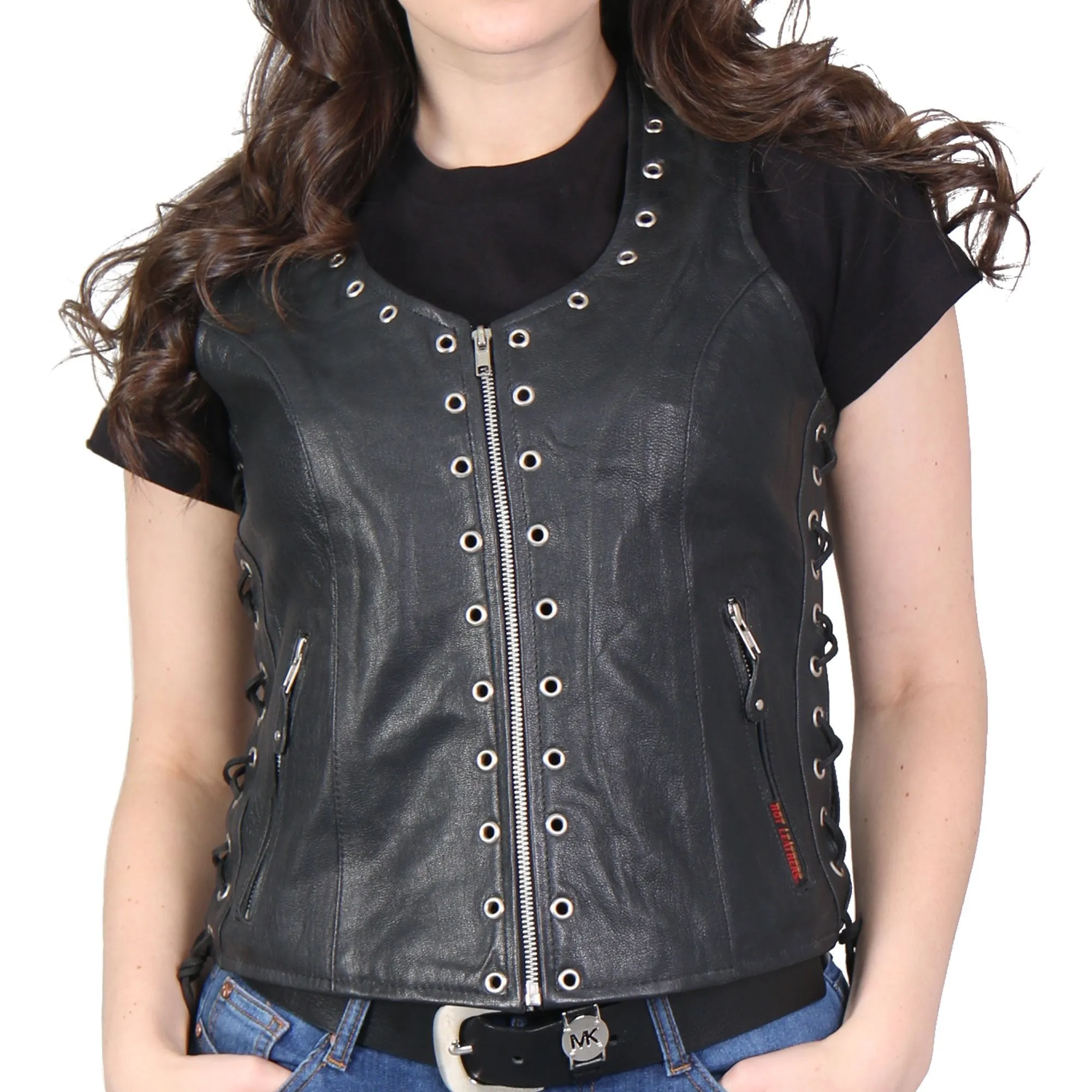 Ladies Black Lambskin Vest, VSL1009-HL