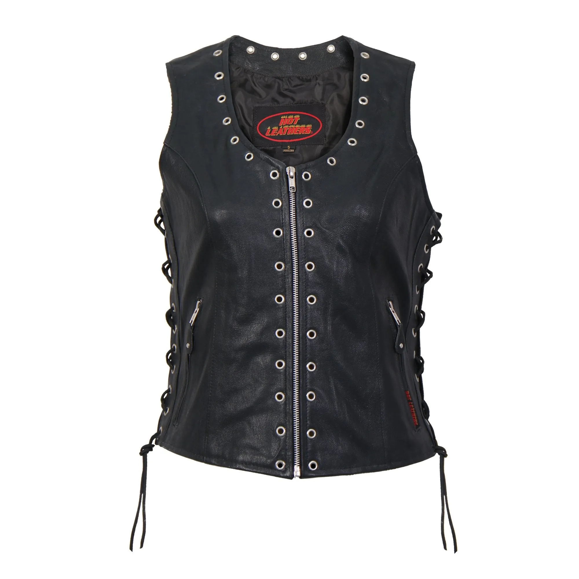 Ladies Black Lambskin Vest, VSL1009-HL