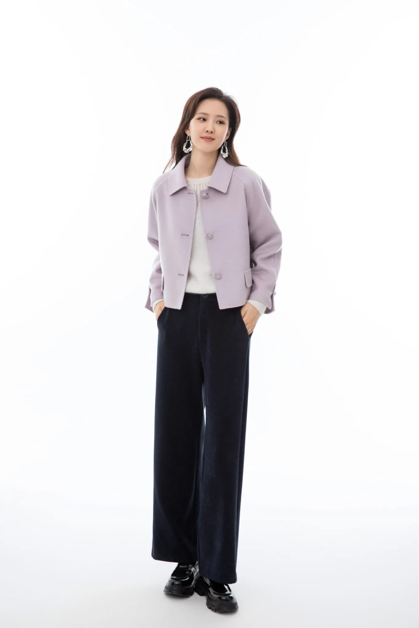 Lavender Wool Short Coat