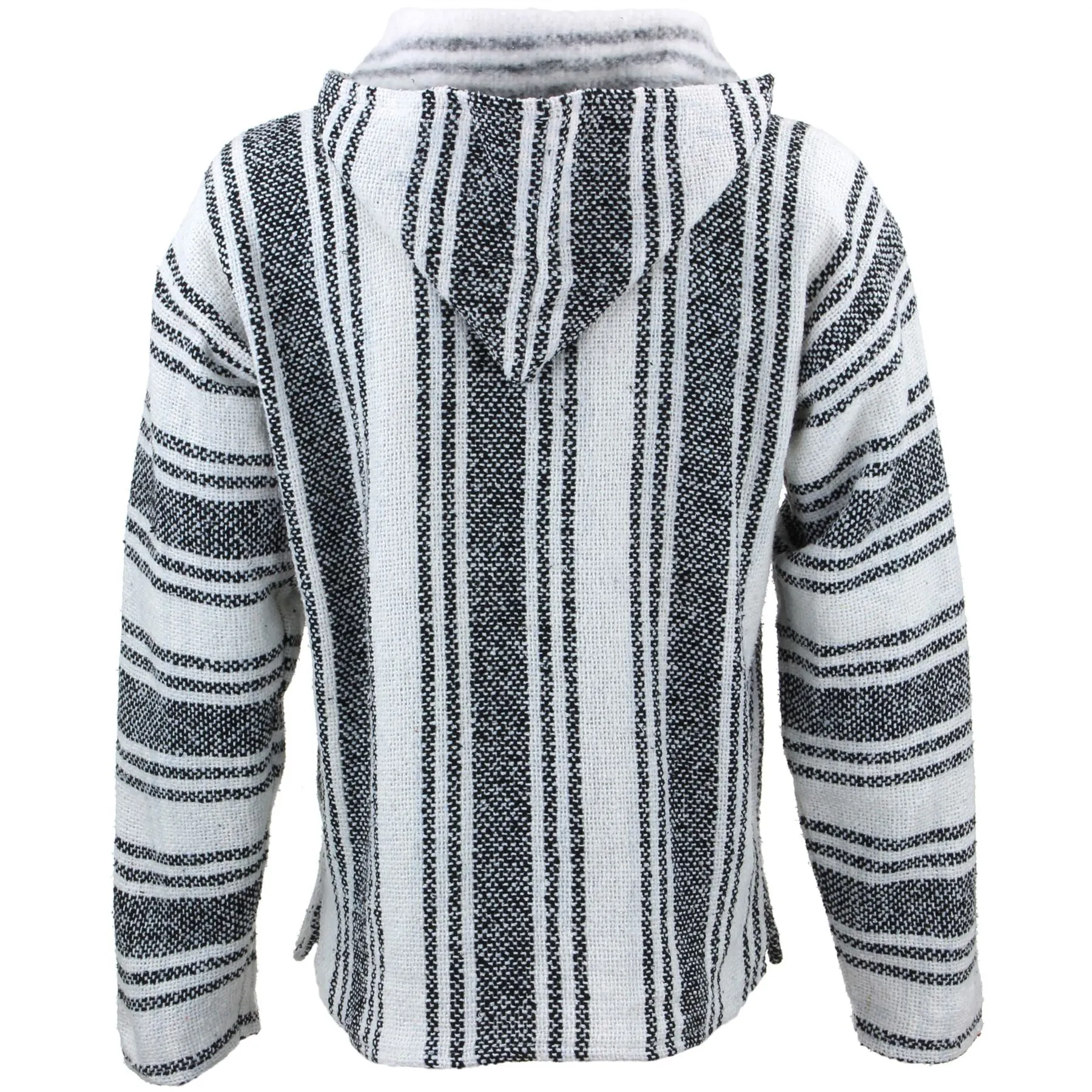 Mexican Baja Jerga Hoody - White & Black