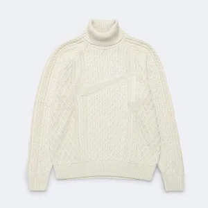 NikeLab Cable Knit Turtleneck Sweater - Light Bone