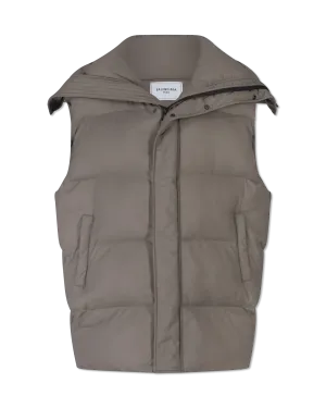 Nylon Canvas Sleeveless CB Puffer Vest Jacket