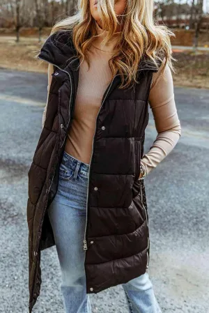 Raegan Longline Hooded Sleeveless Puffer Vest