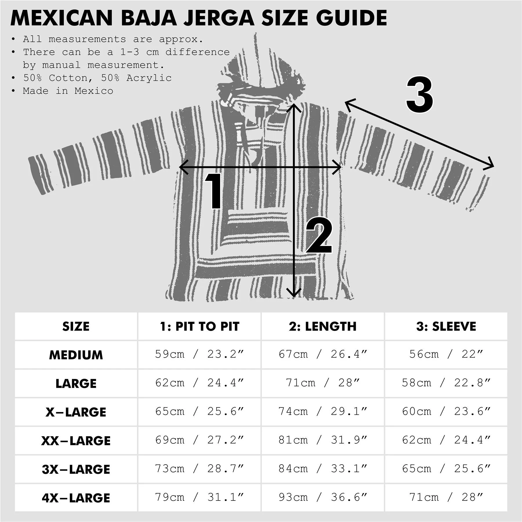 Recycled Mexican Baja Jerga Hoody - Blue Grey