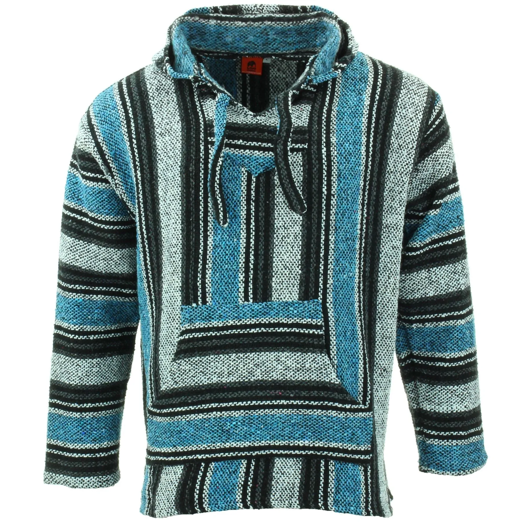 Recycled Mexican Baja Jerga Hoody - Blue Grey