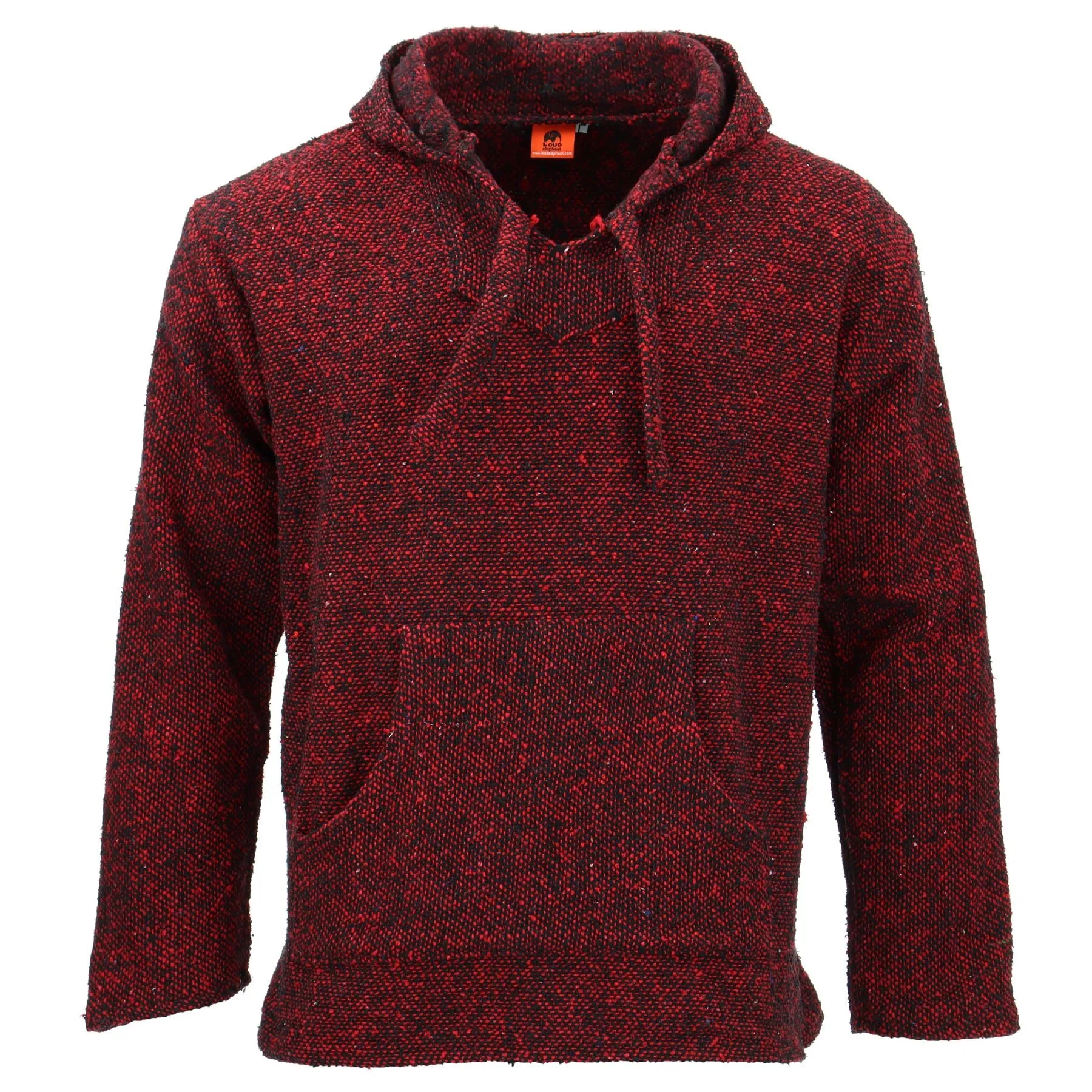 Recycled Mexican Baja Jerga Hoody - Red Fleck