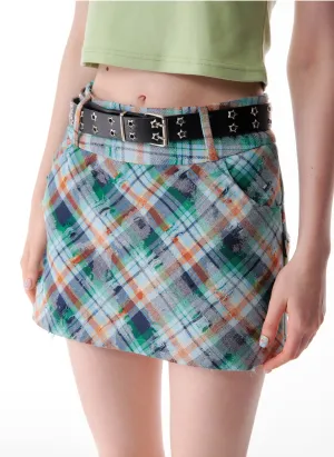 Retro Plaid Mini Skirt