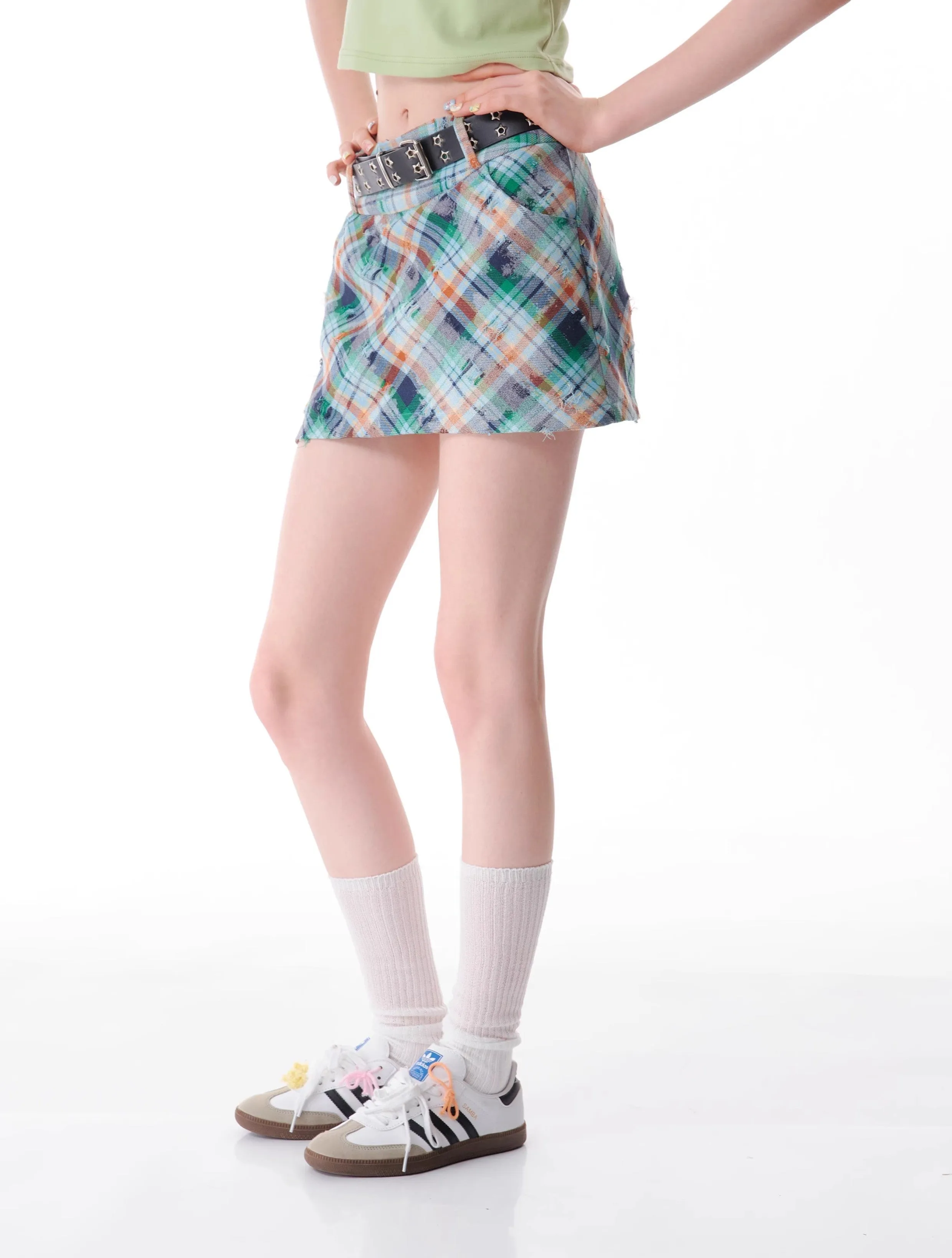 Retro Plaid Mini Skirt