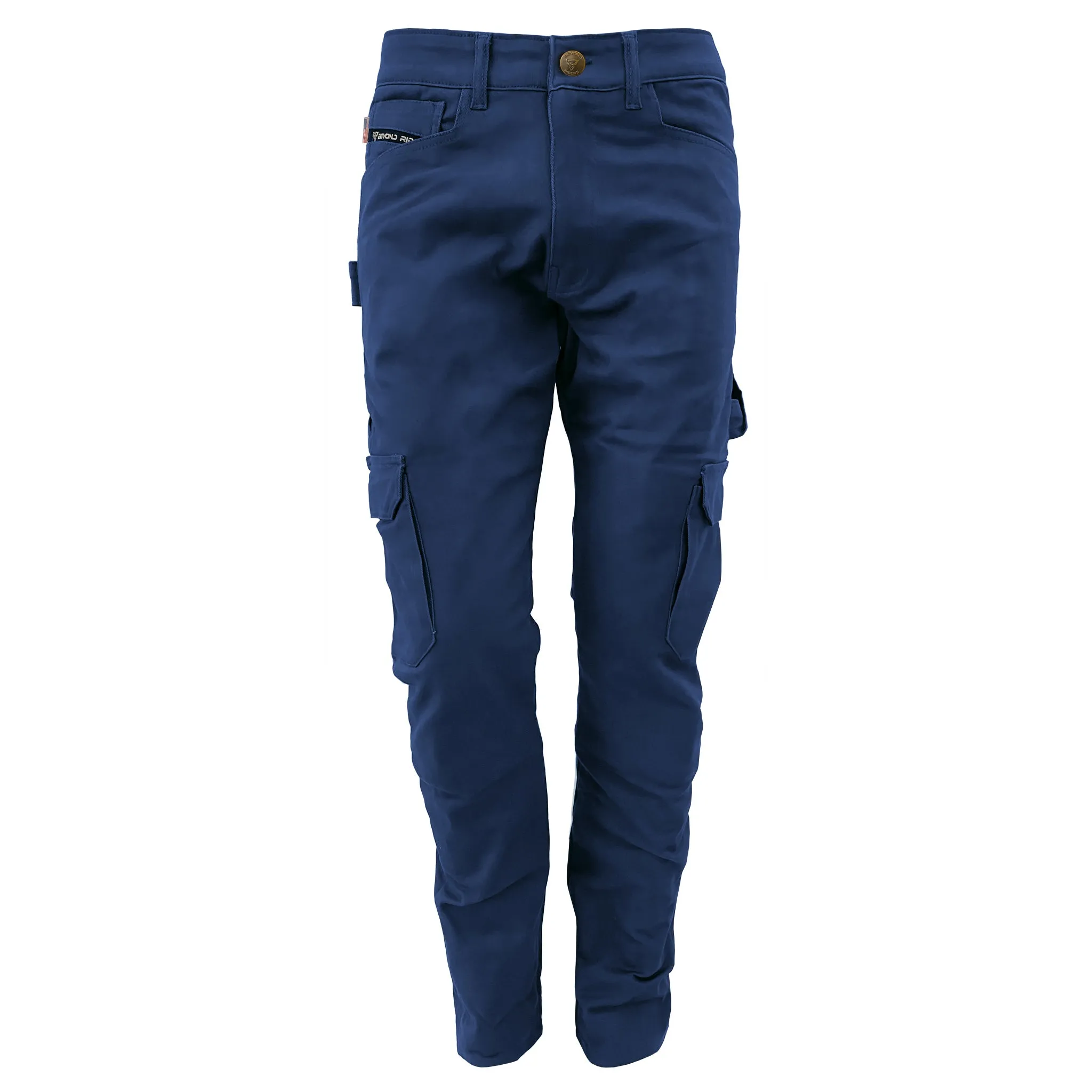 SALE Straight Leg Cargo Pants - Navy Blue with Pads