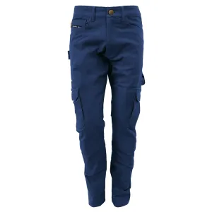 SALE Straight Leg Cargo Pants - Navy Blue with Pads