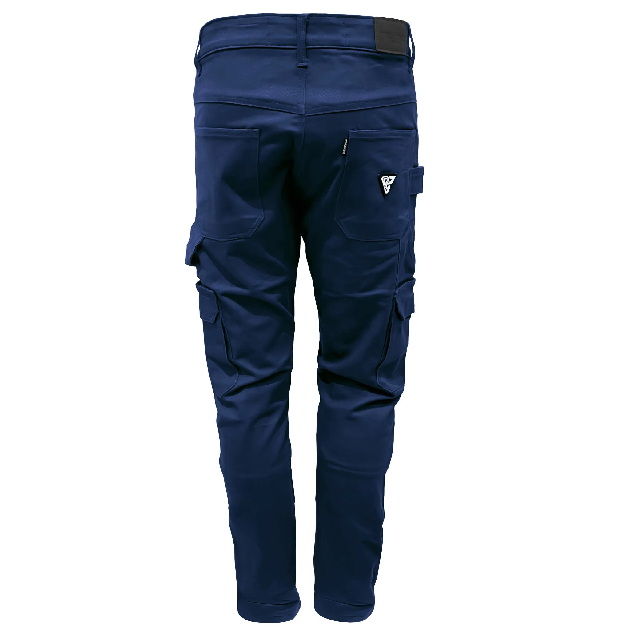 SALE Straight Leg Cargo Pants - Navy Blue with Pads