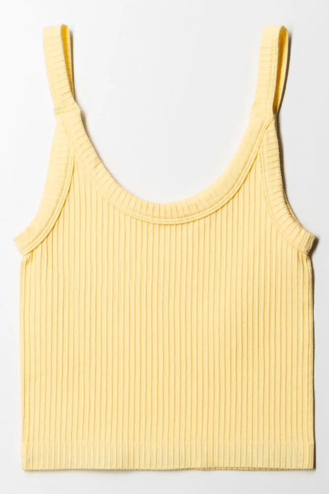 Seamless Strappy Vest Yellow