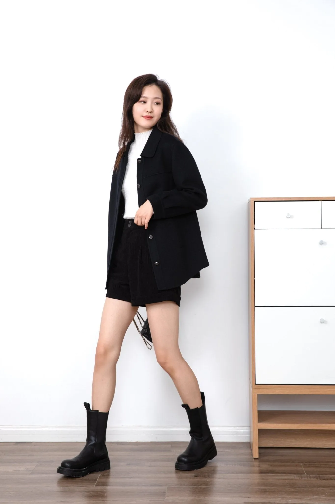 Shirt-style Reversible Wool Coat