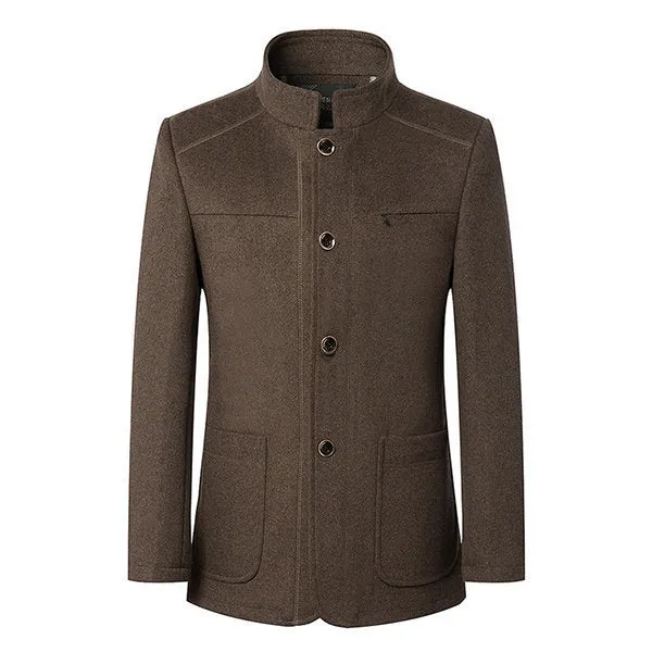 Single Breasted Wollen Jacket Coats